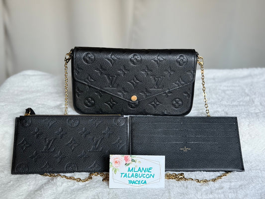 Louis Vuitton Felicie Pochette in Mono Empreinte Noir/Black with Inserts