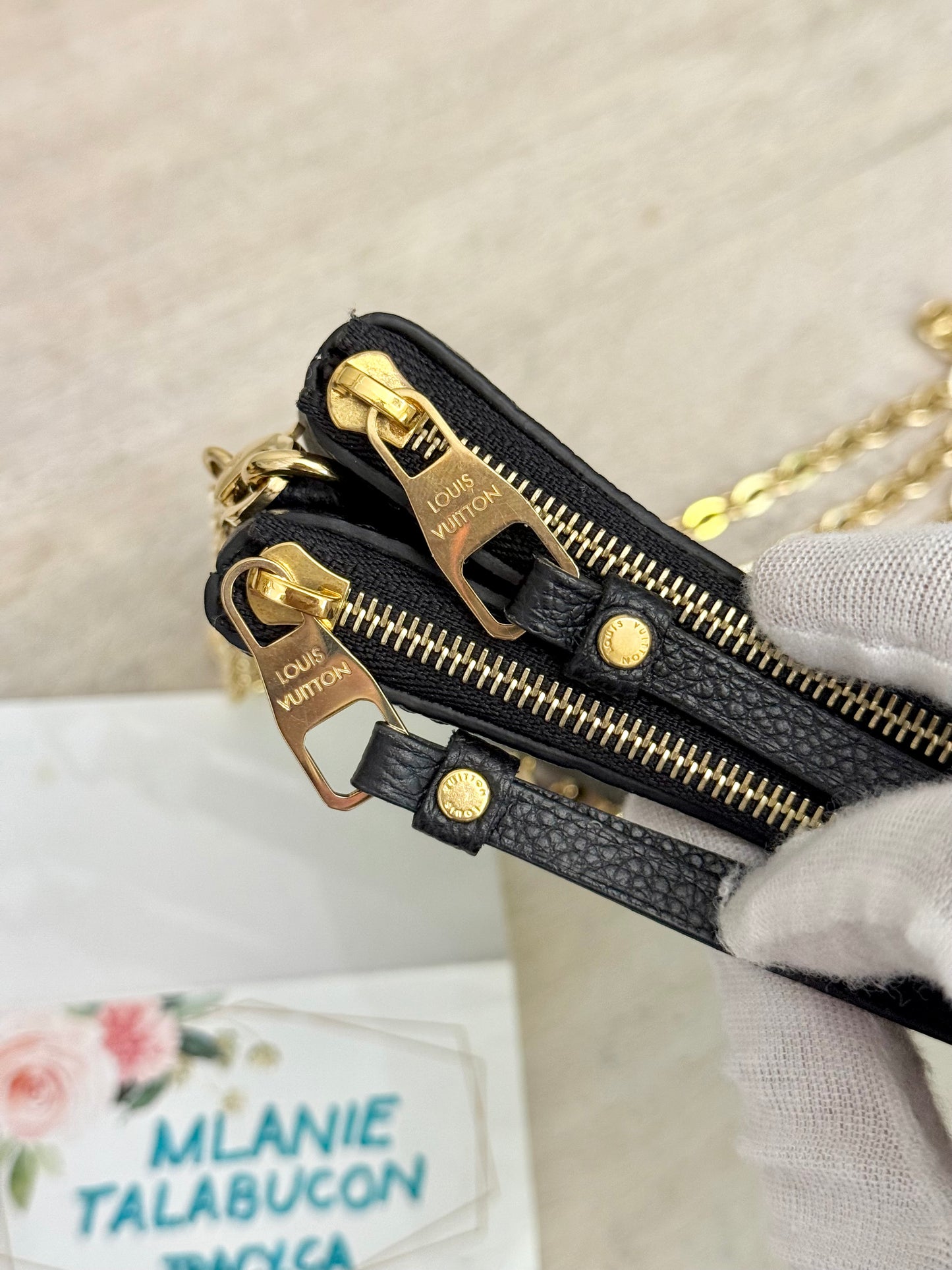 Louis Vuitton Double Zip Pochette Black Empreinte