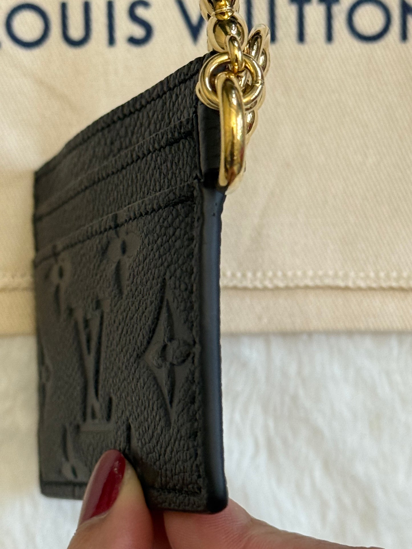 Louis Vuitton Charms Card Holder Black Empreinte