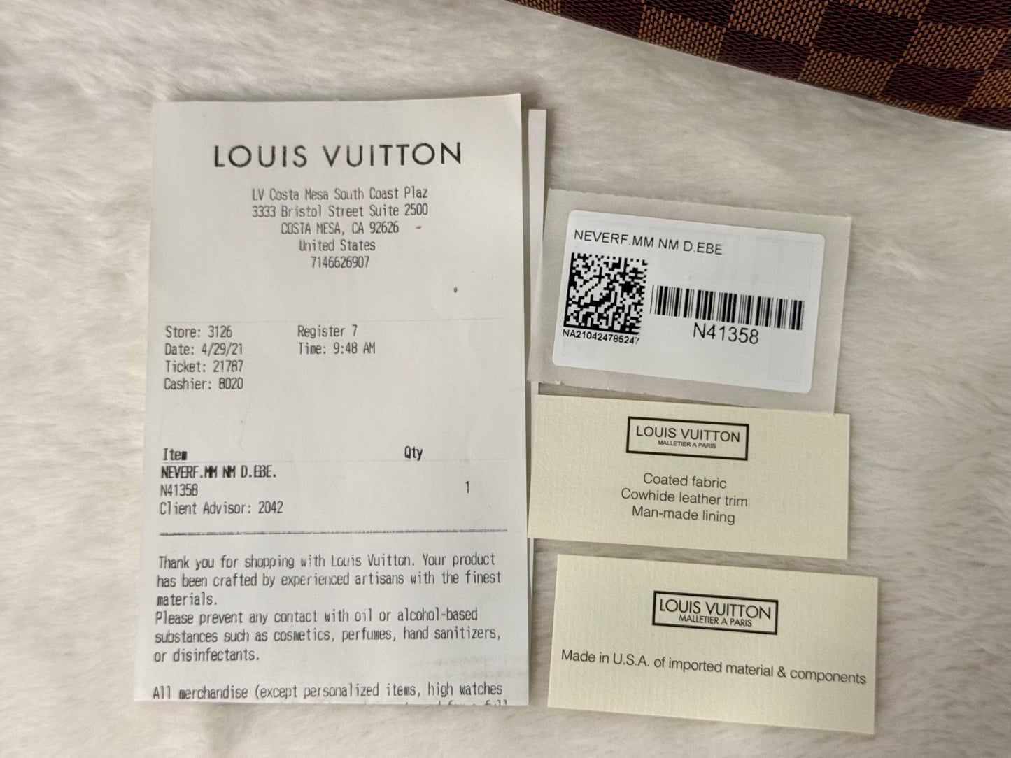 Louis Vuitton Neverfull MM Damier Ebene Cerise
