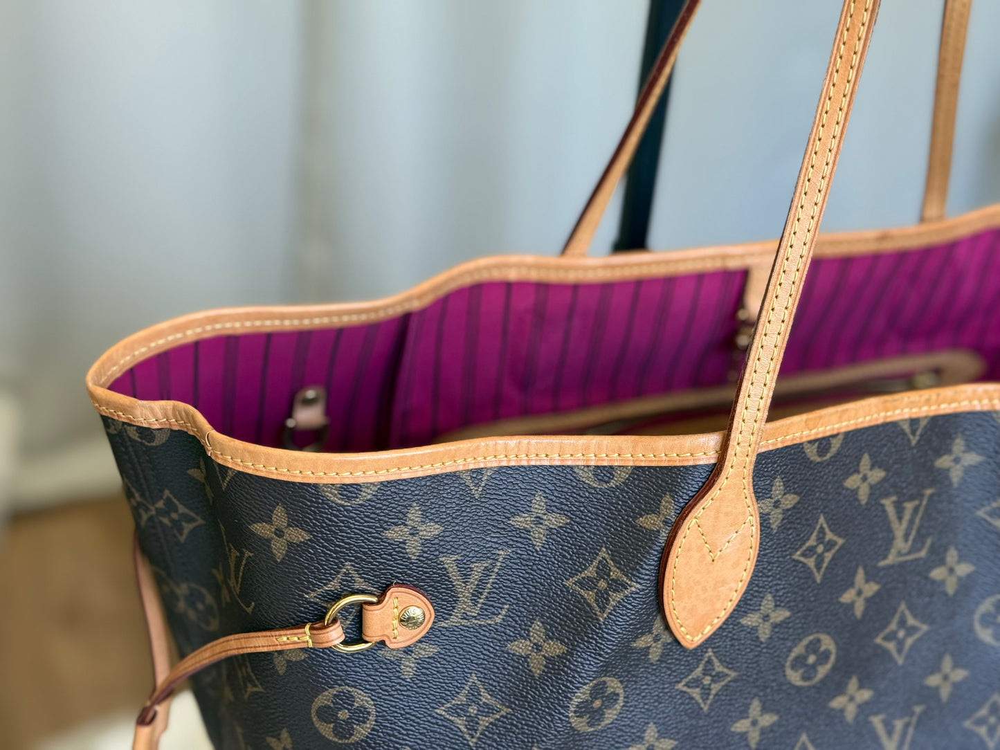 Louis Vuitton Neverfull GM Mono Pivoine Bag and Pouch