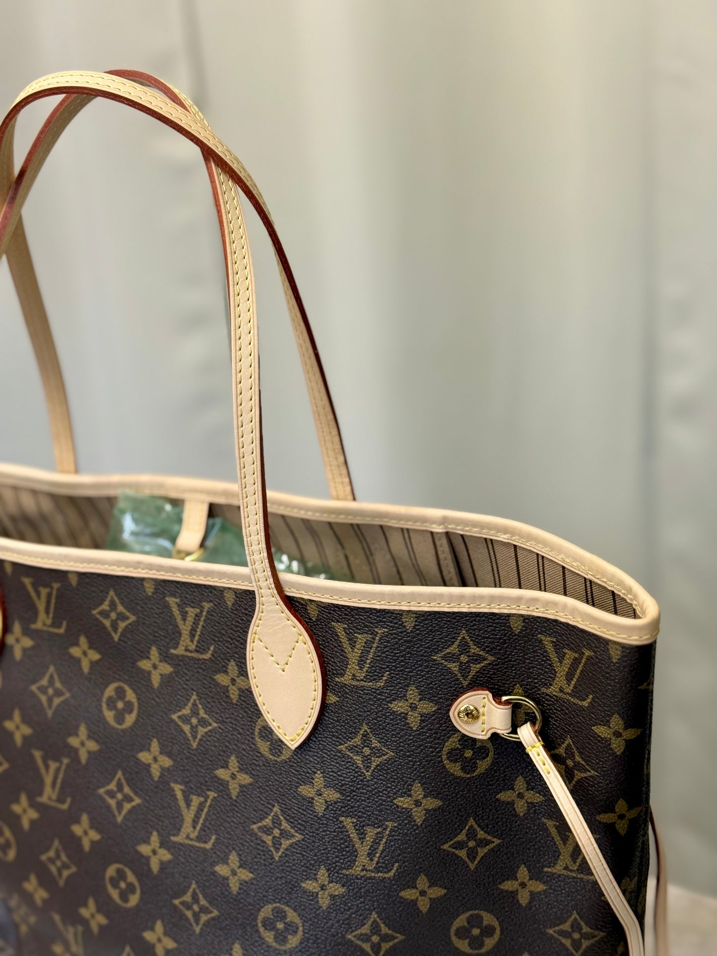 Louis Vuitton Neverfull MM Mono Beige Bag Only
