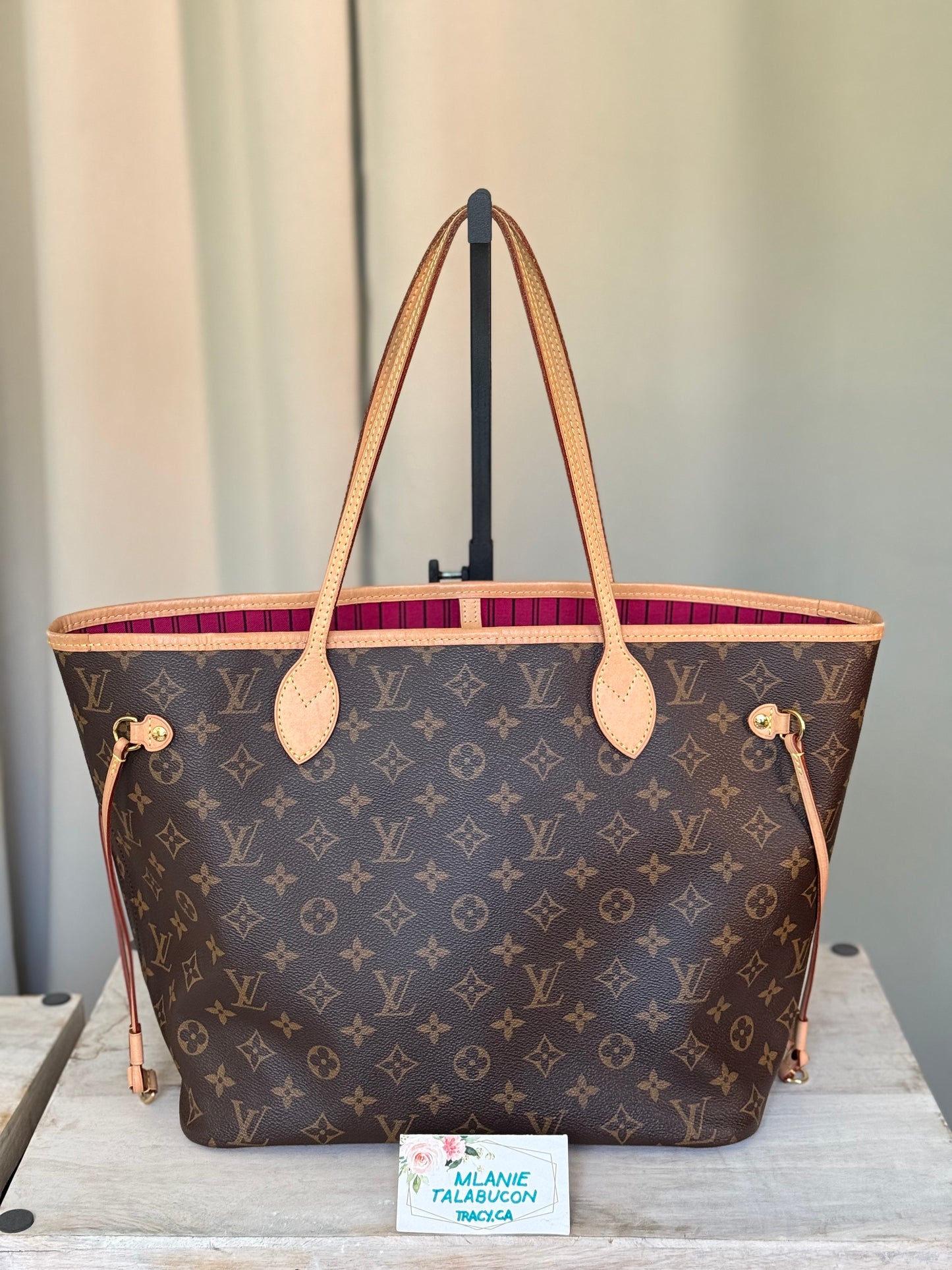 Louis Vuitton Neverfull MM Mono Pivoine Bag Only