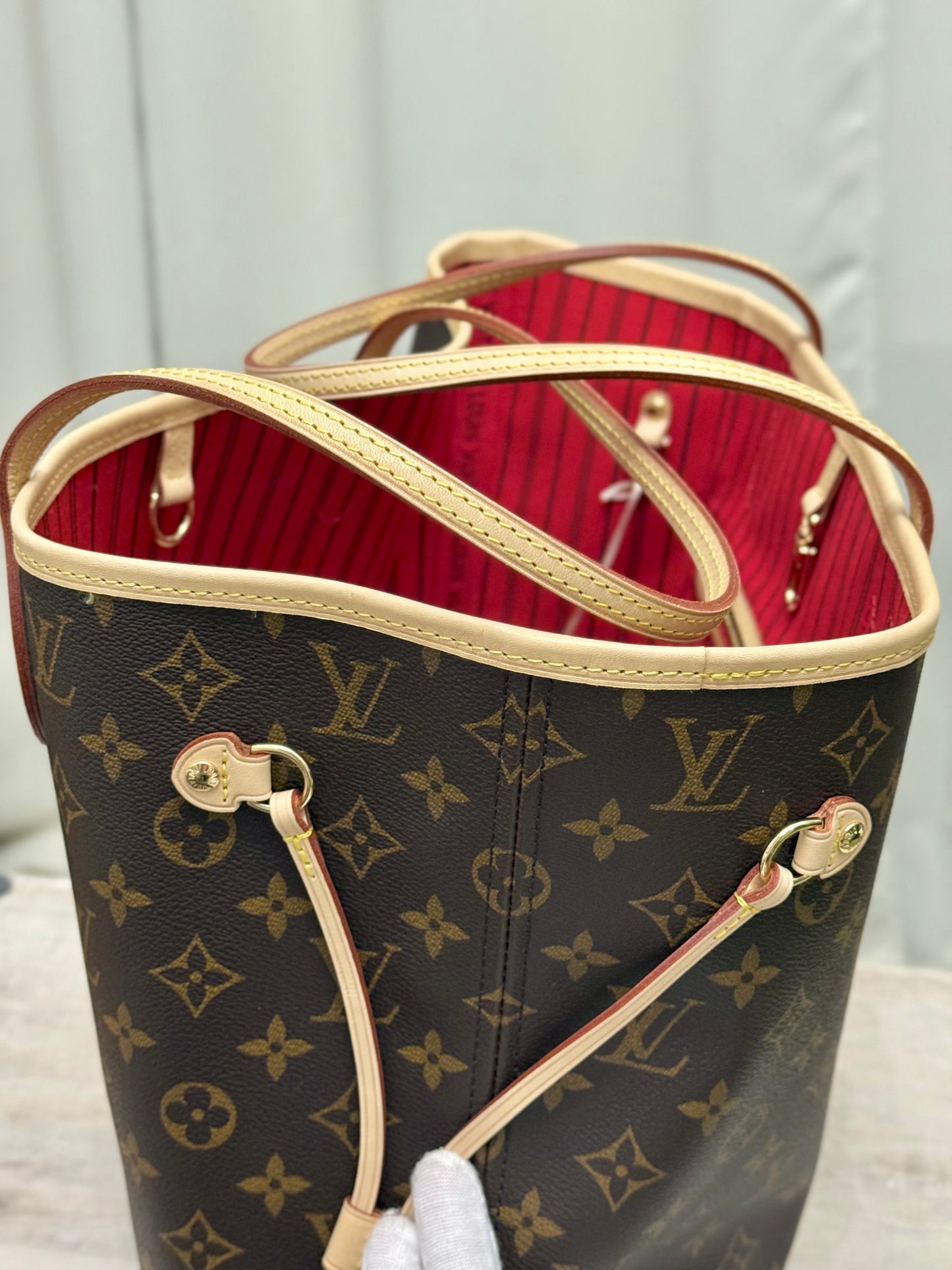 Louis Vuitton Neverfull MM Mono Cerise Bag Only