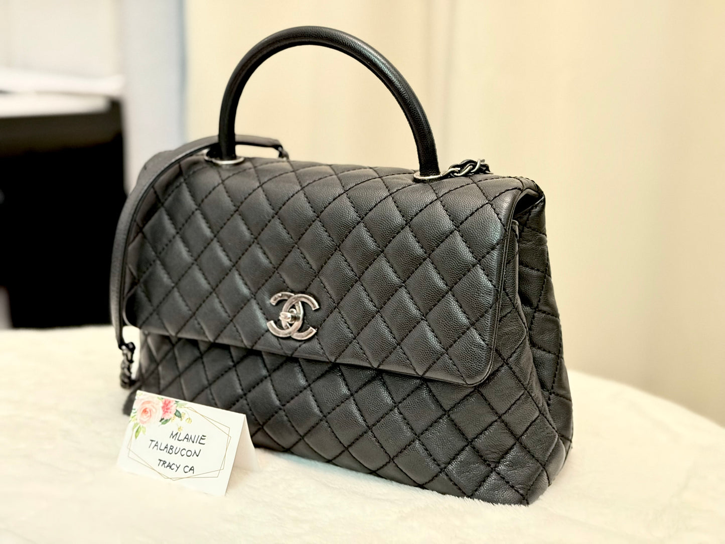 Chanel Coco Handle Black Caviar with Ruthenium Hardware