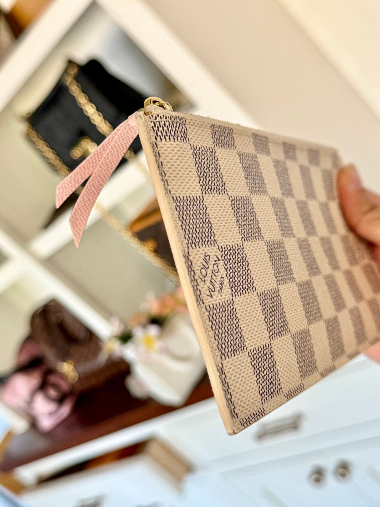 Louis Vuitton Pochette Felicie Damier Azur Rose Ballerine