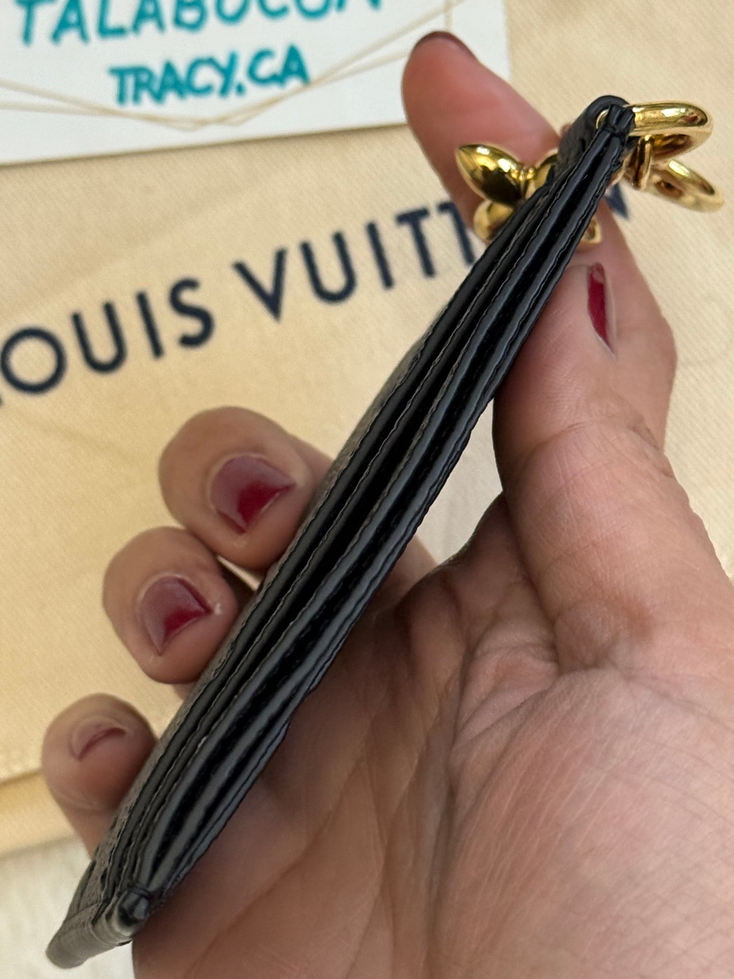Louis Vuitton Charms Card Holder Black Empreinte