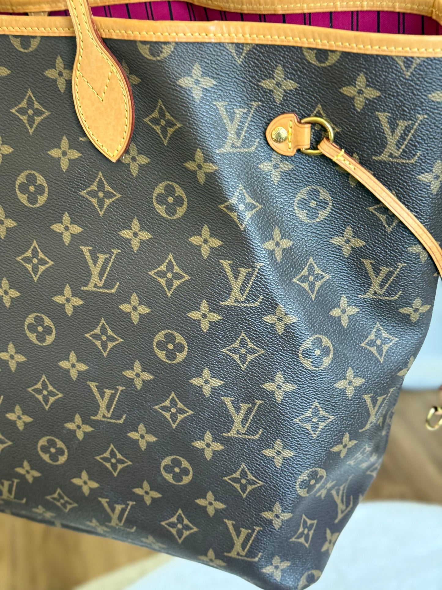 Louis Vuitton Neverfull GM Mono Pivoine Bag and Pouch