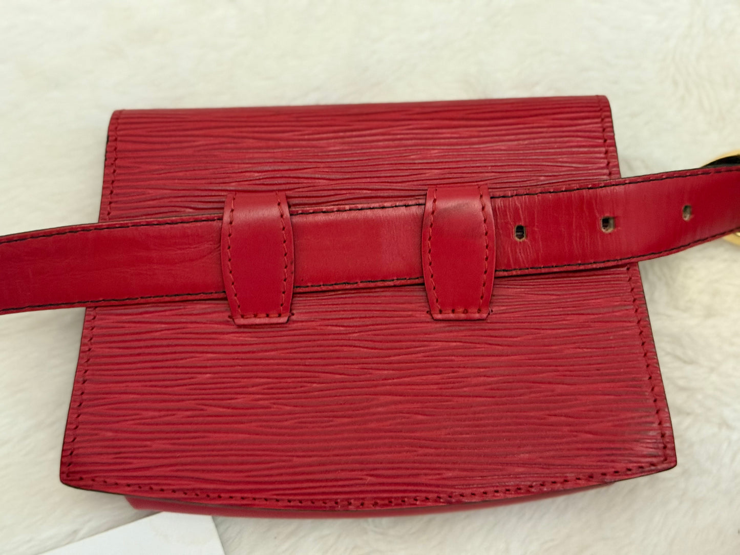 Red Epi Pochette Ceinture Tilsitt Belt and Pouch Vintage