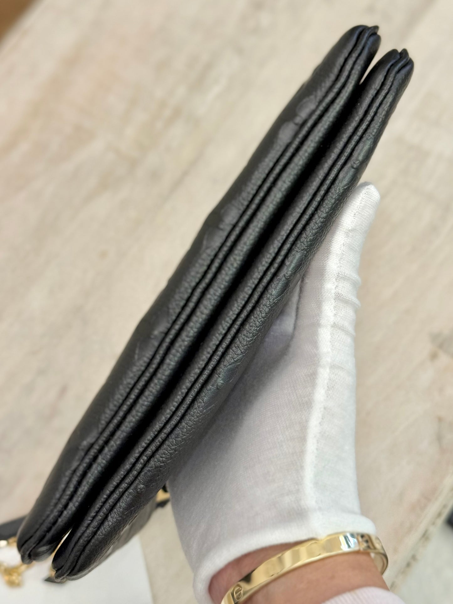 Louis Vuitton Double Zip Pochette Black Empreinte