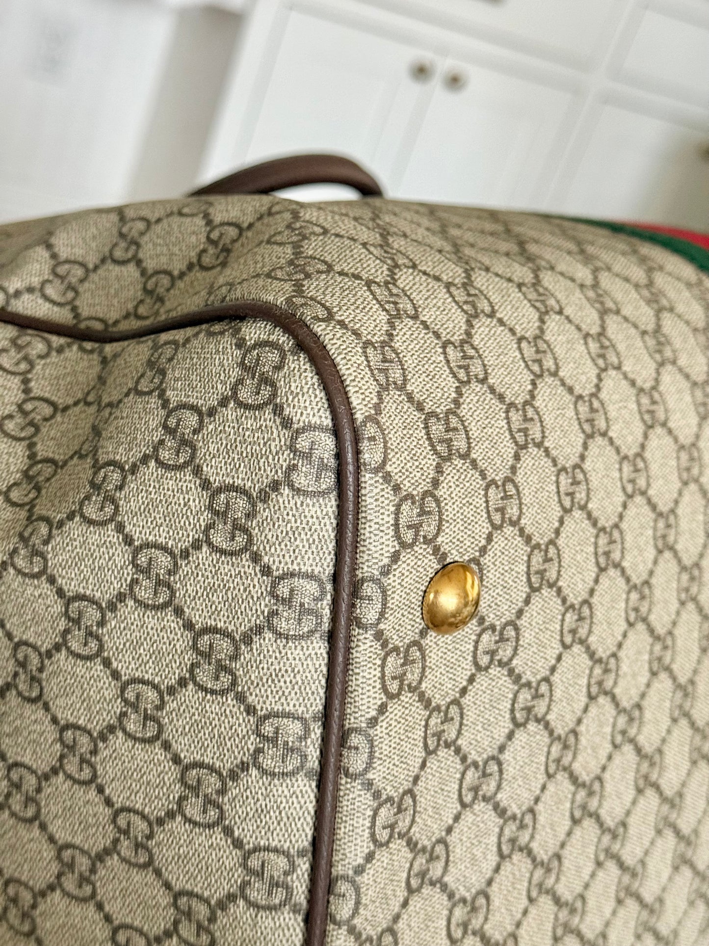 Gucci Ophidia GG Carry-On Supreme Beige Canvas Duffel/Luggage