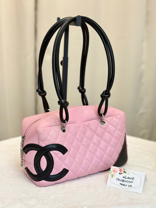 Chanel Cambon Pink Calfskin Ligne Shoulder Bag