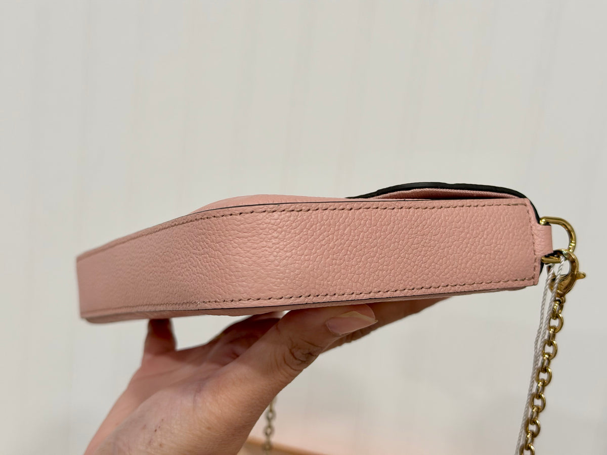 Louis Vuitton Felicie Pochette Empreinte Rose Poudre with Inserts