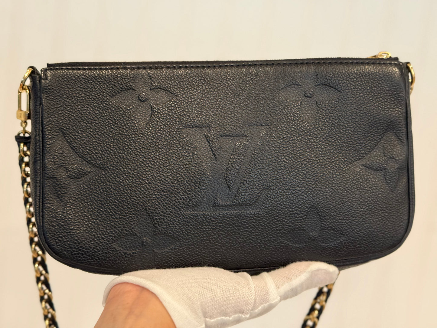 Louis Vuitton Large Pochette Mono Giant Black Empreinte with chain strap