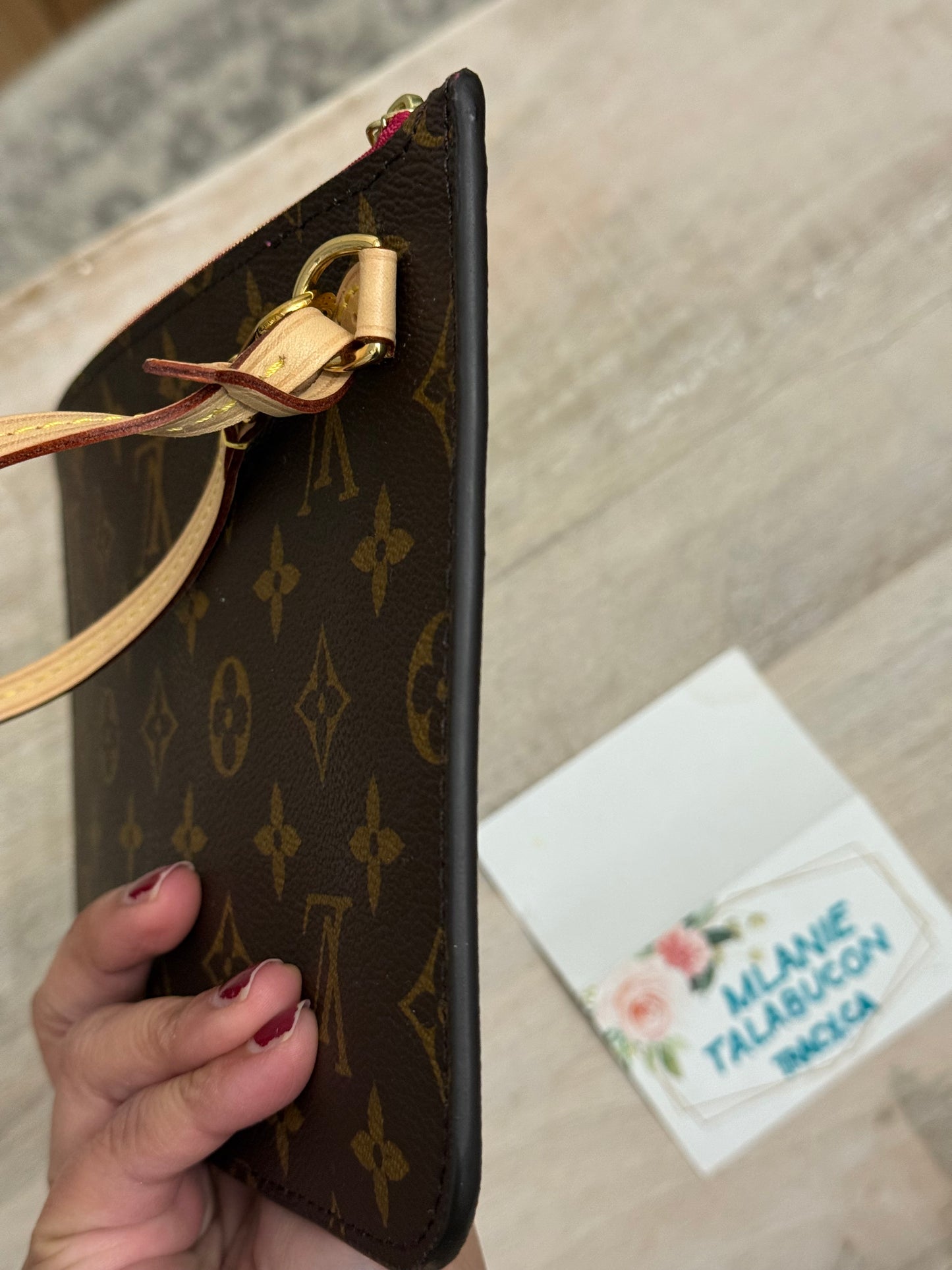Louis Vuitton Neverfull Mono Pouch Pivoine