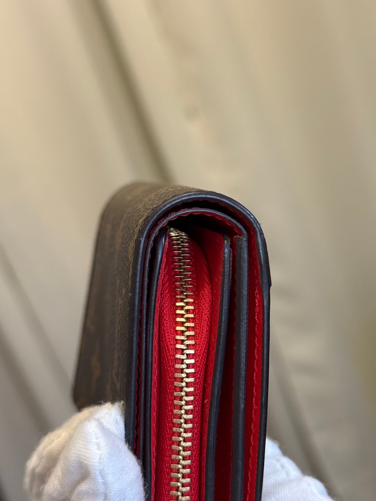 Louis Vuitton Flore Small/Compact Mono with Red Leather Wallet