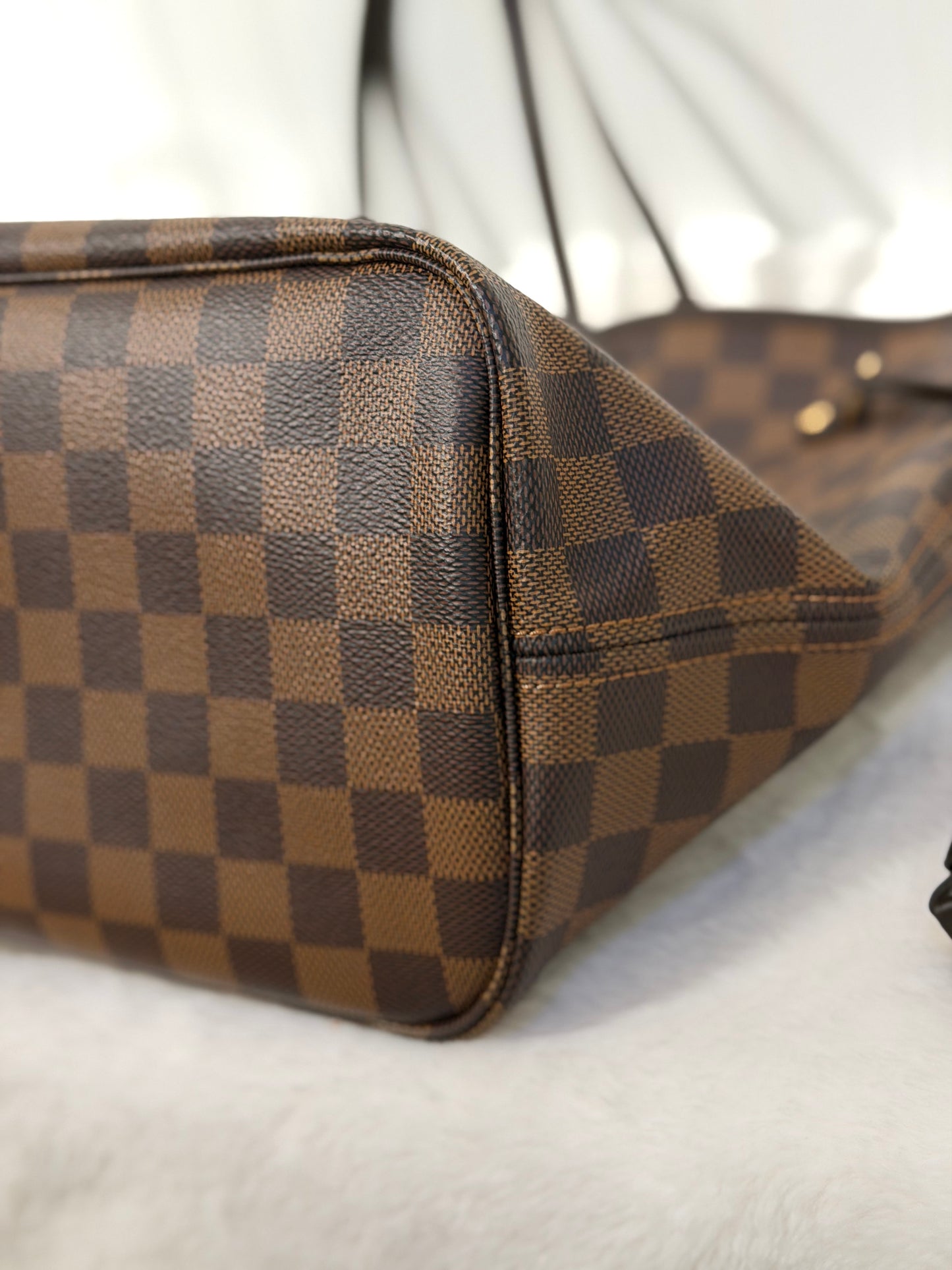 Louis Vuitton Neverfull MM Braided Damier Ebene Rose Quartz