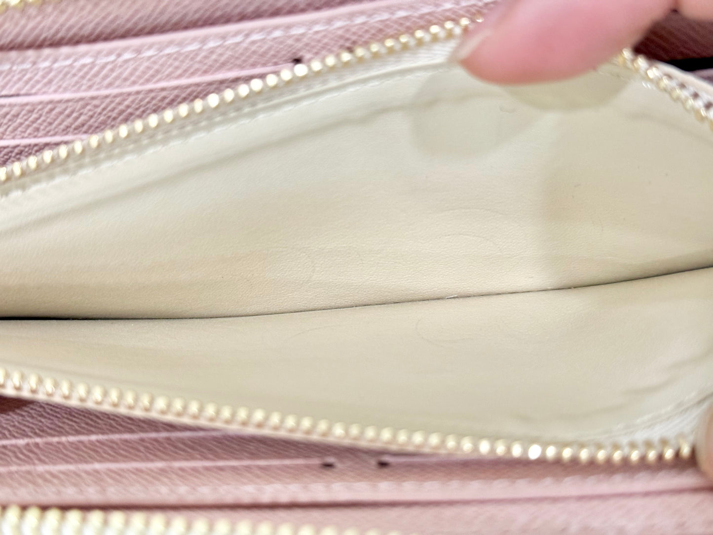Louis Vuitton Clemence Damier Azur Rose Ballerine Wallet