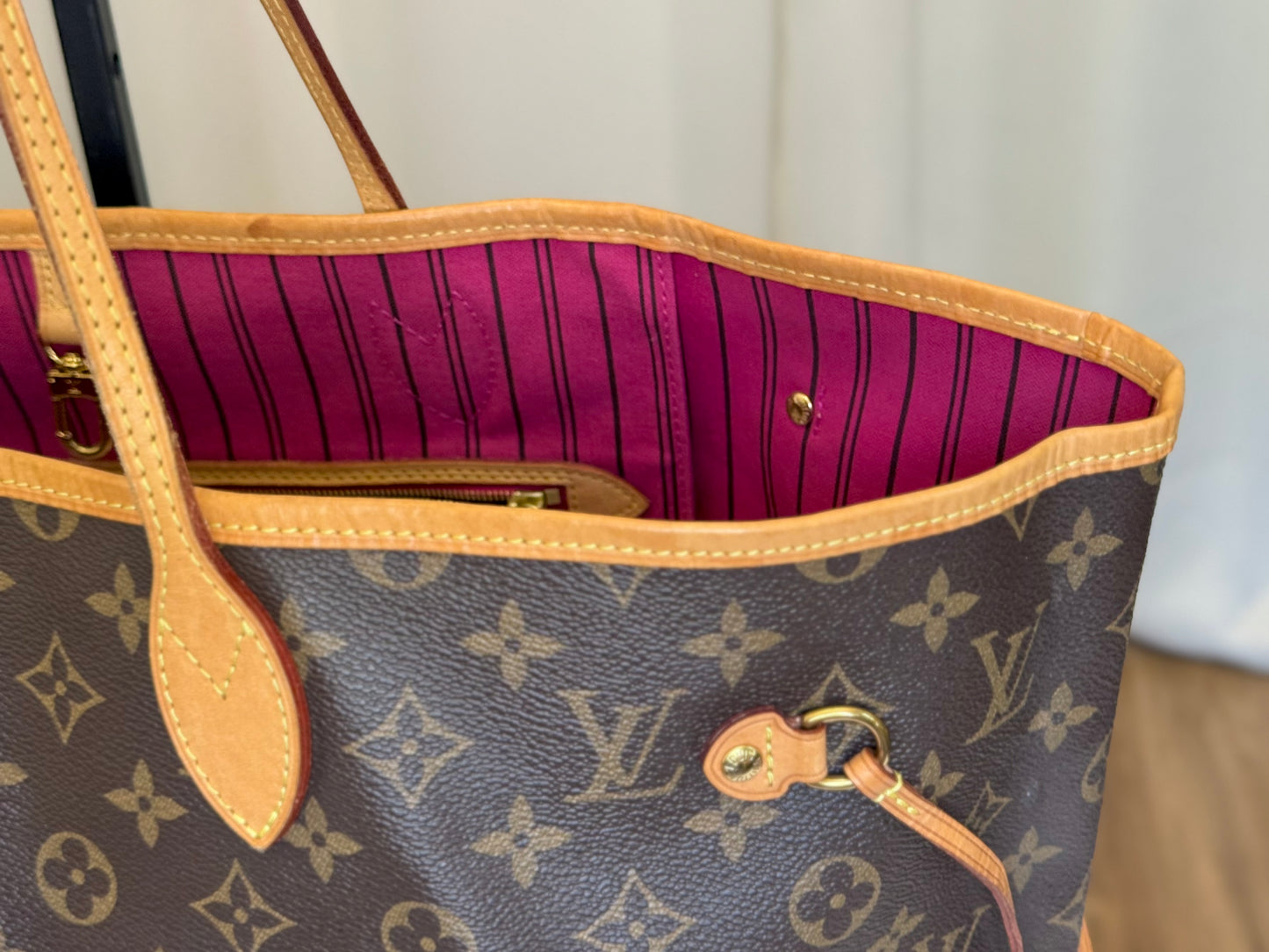Louis Vuitton Neverfull GM Mono Pivoine Bag and Pouch