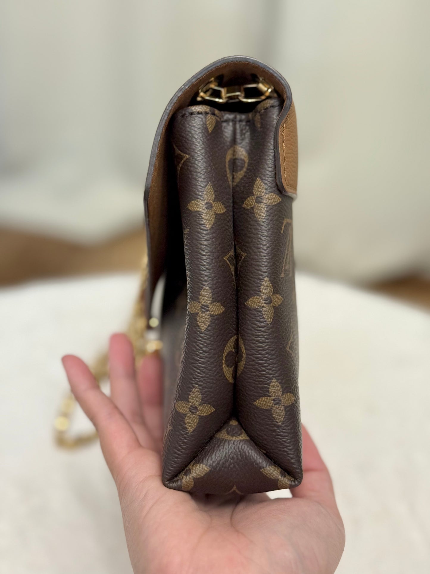 Louis Vuitton Pallas Chain Mono with Havane Leather