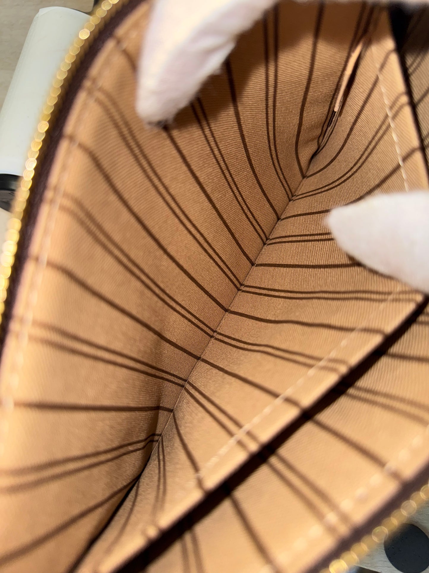 Louis Vuitton Neverfull Pouch Mono Beige