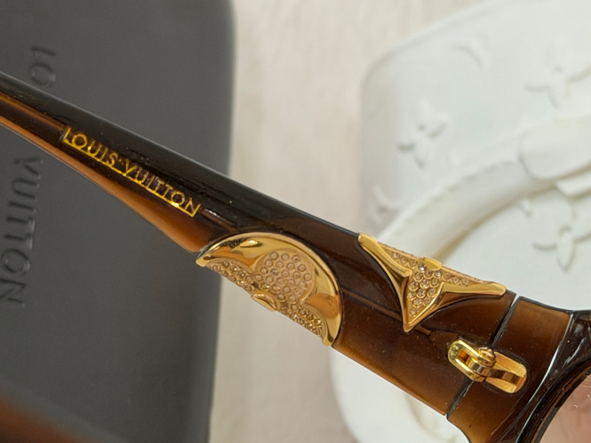 Louis Vuitton Brown Speckling Acetate Frame Iris PM Sunglasses-Z0332W