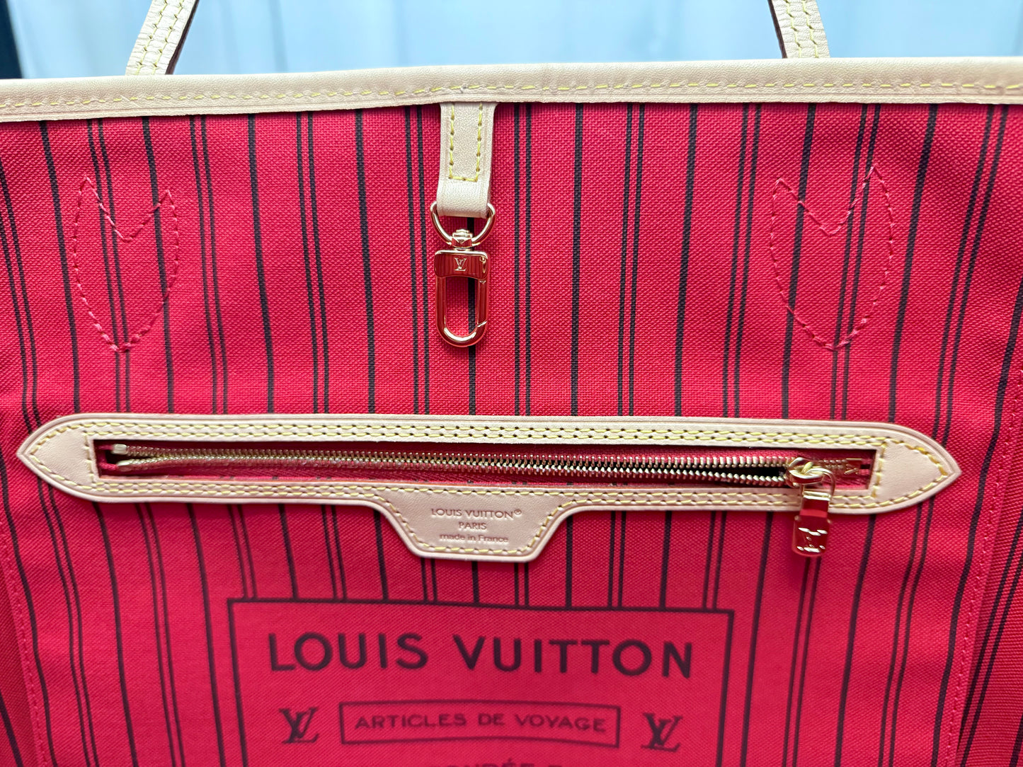 Louis Vuitton Neverfull MM Mono Cerise Bag Only