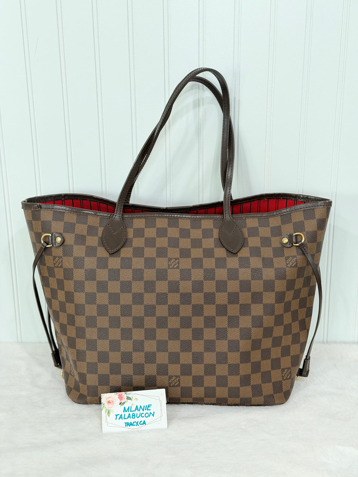 Louis Vuitton Neverfull MM Damier Ebene Bag Only