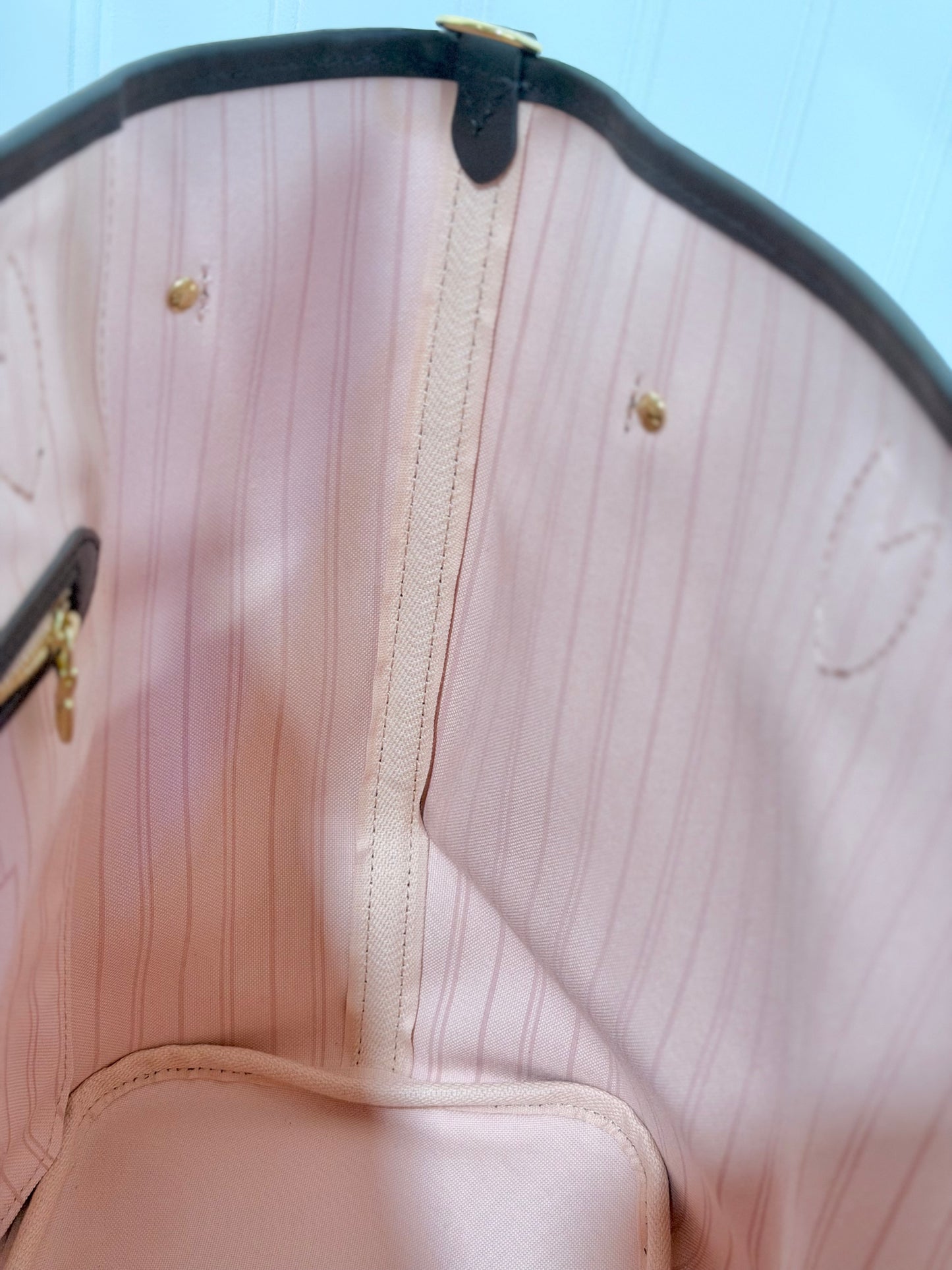 Louis Vuitton Neverfull MM Braided Damier Ebene Rose Quartz