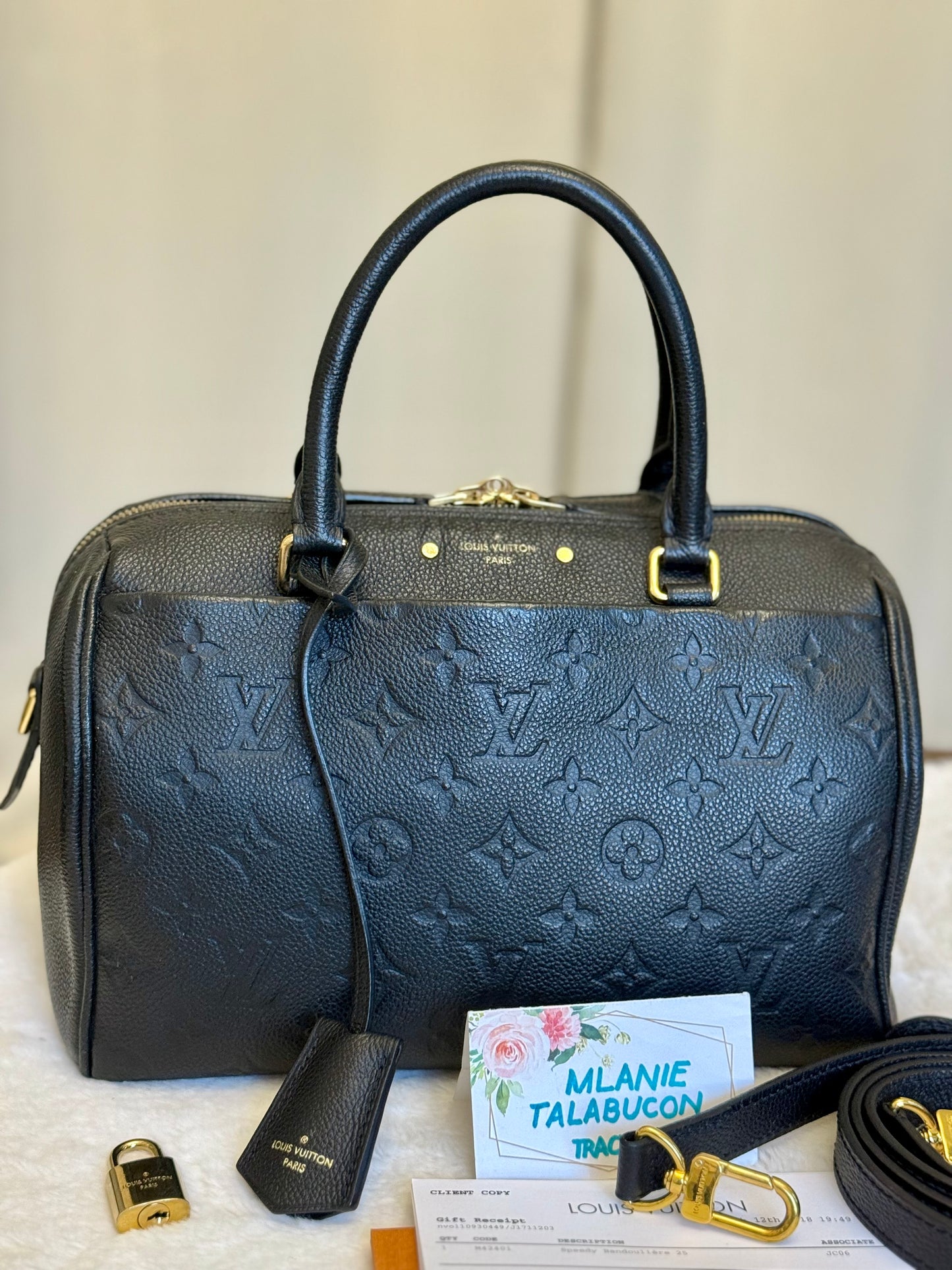 Louis Vuitton Speedy 25 Bandouliere Mono Empreinte Black/Noir