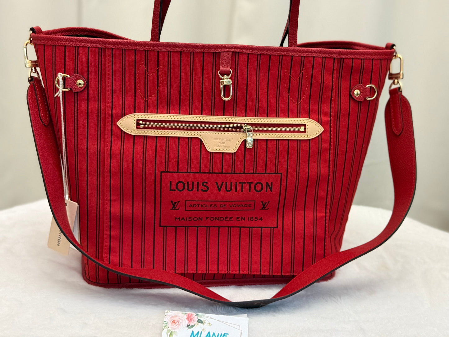 Louis Vuitton Neverfull MM Inside Out Bandouliere Safi Red