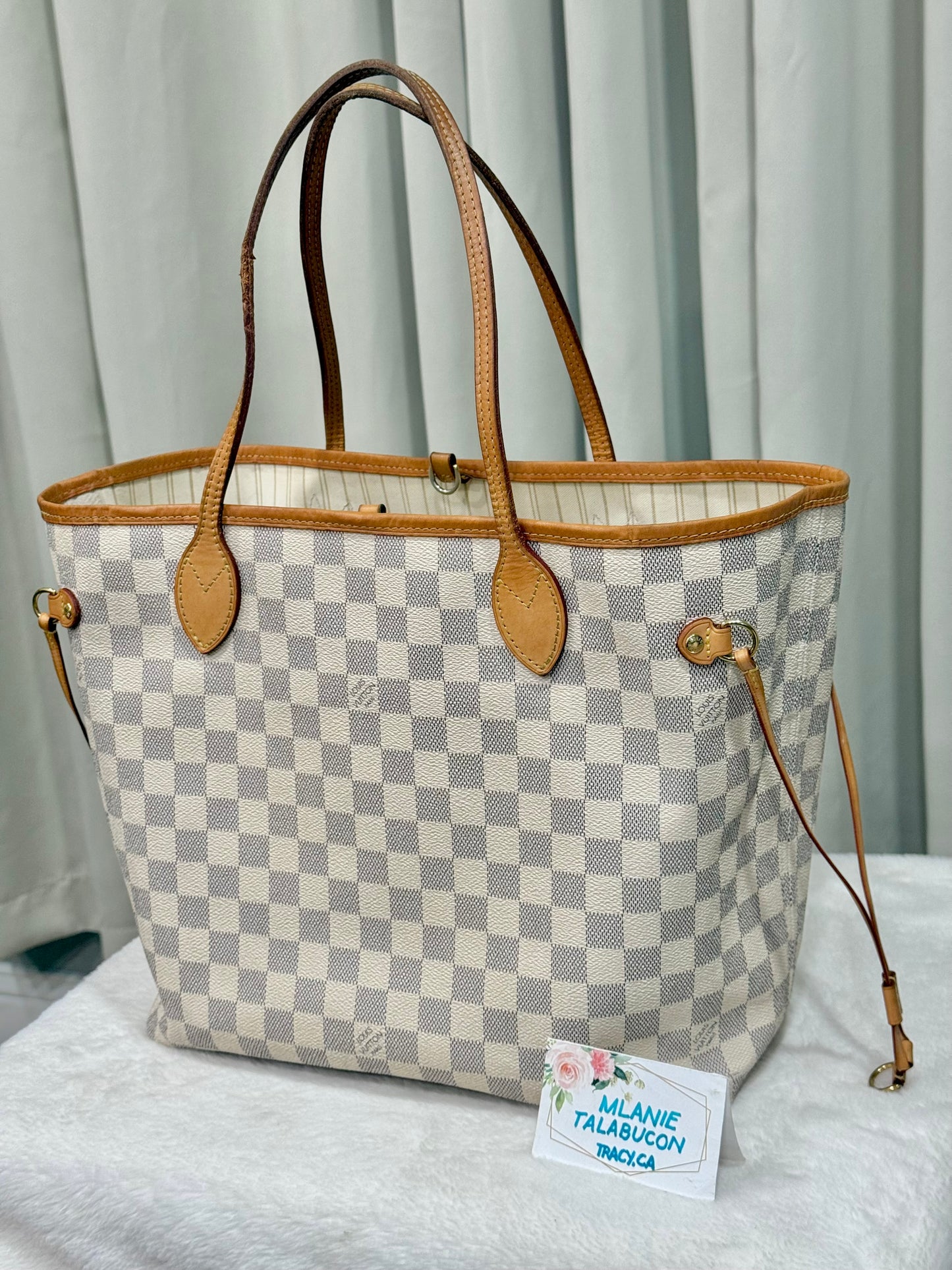 Louis Vuitton Neverfull MM Damier Azur Beige