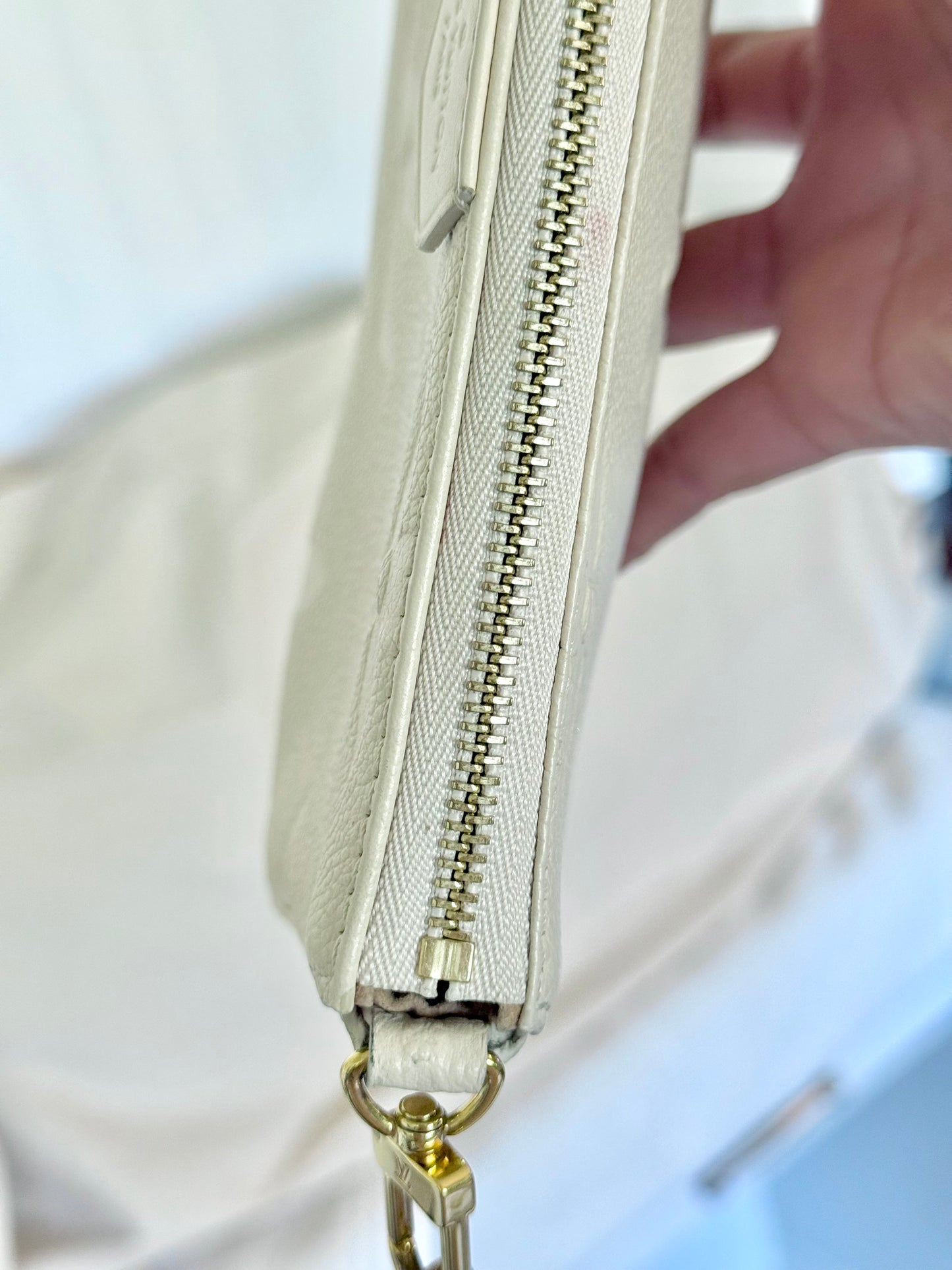 Louis Vuitton Small Pochette Giant Empreinte Cream from MPA