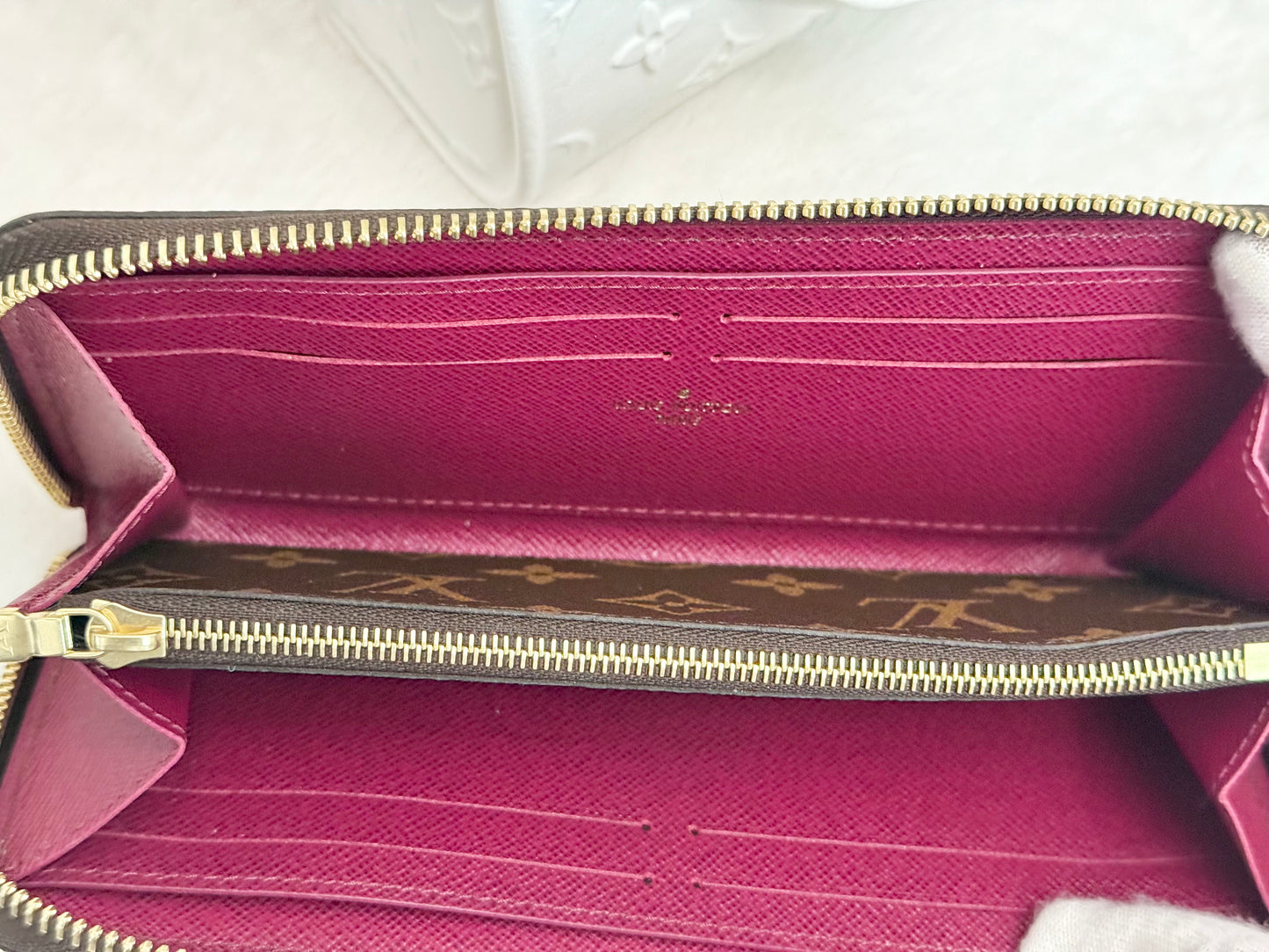 Louis Vuitton Clemence Mono Fuchsia Wallet