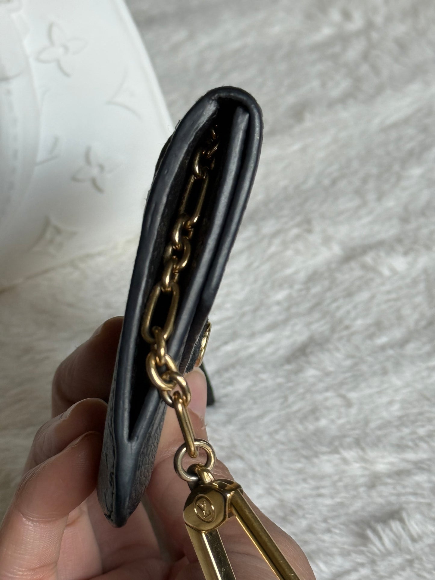 Louis Vuitton Key Pouch Mono Empreinte Black