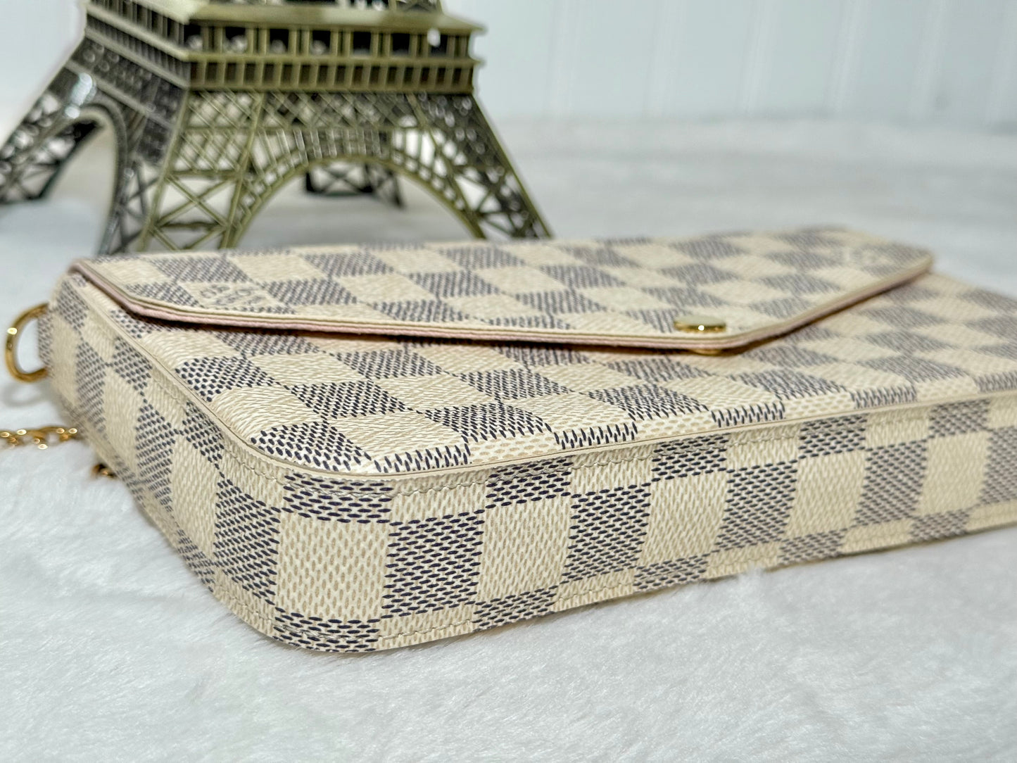 Louis Vuitton Pochette Felicie Damier Azur Rose Ballerine