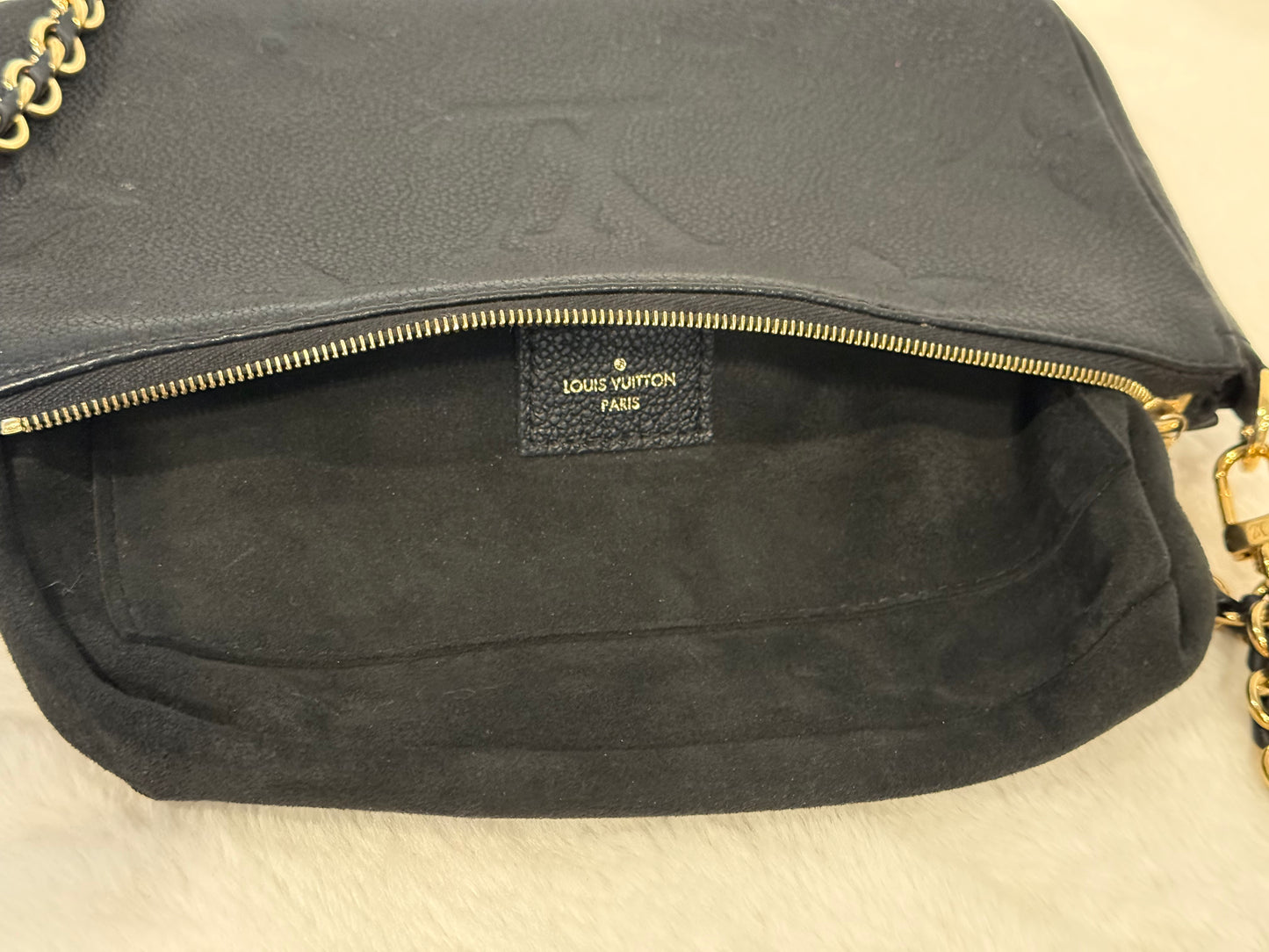 Louis Vuitton Large Pochette Mono Giant Black Empreinte with chain strap