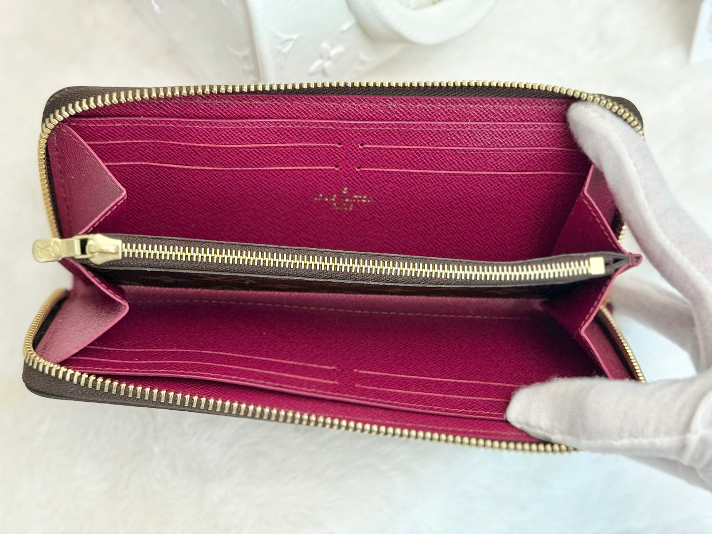 Louis Vuitton Clemence Mono Fuchsia Wallet