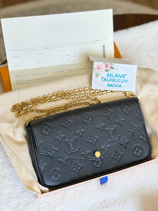 Louis Vuitton Felicie Pochette Black Mono Empreinte