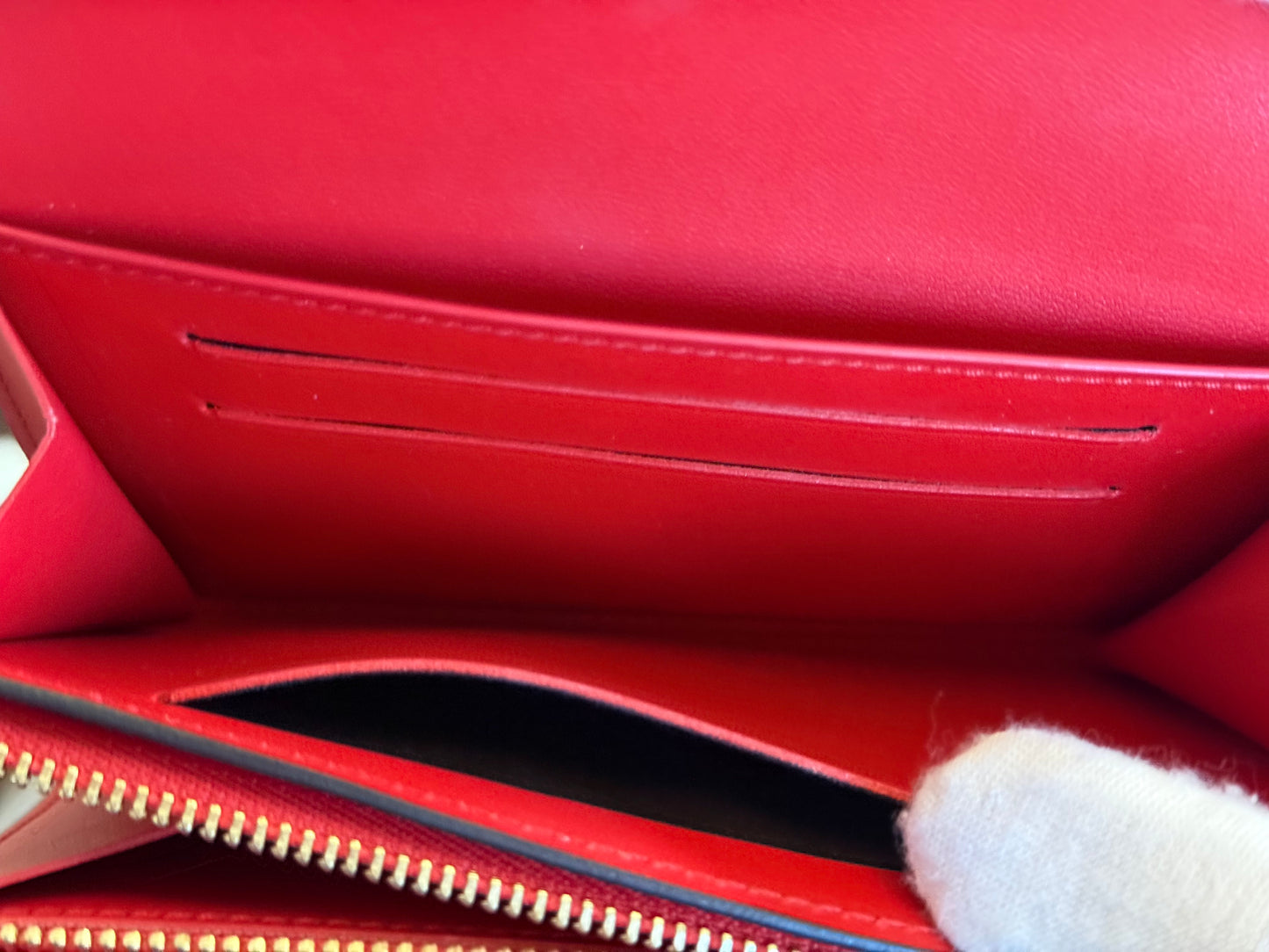 Louis Vuitton Flore Small/Compact Mono with Red Leather Wallet