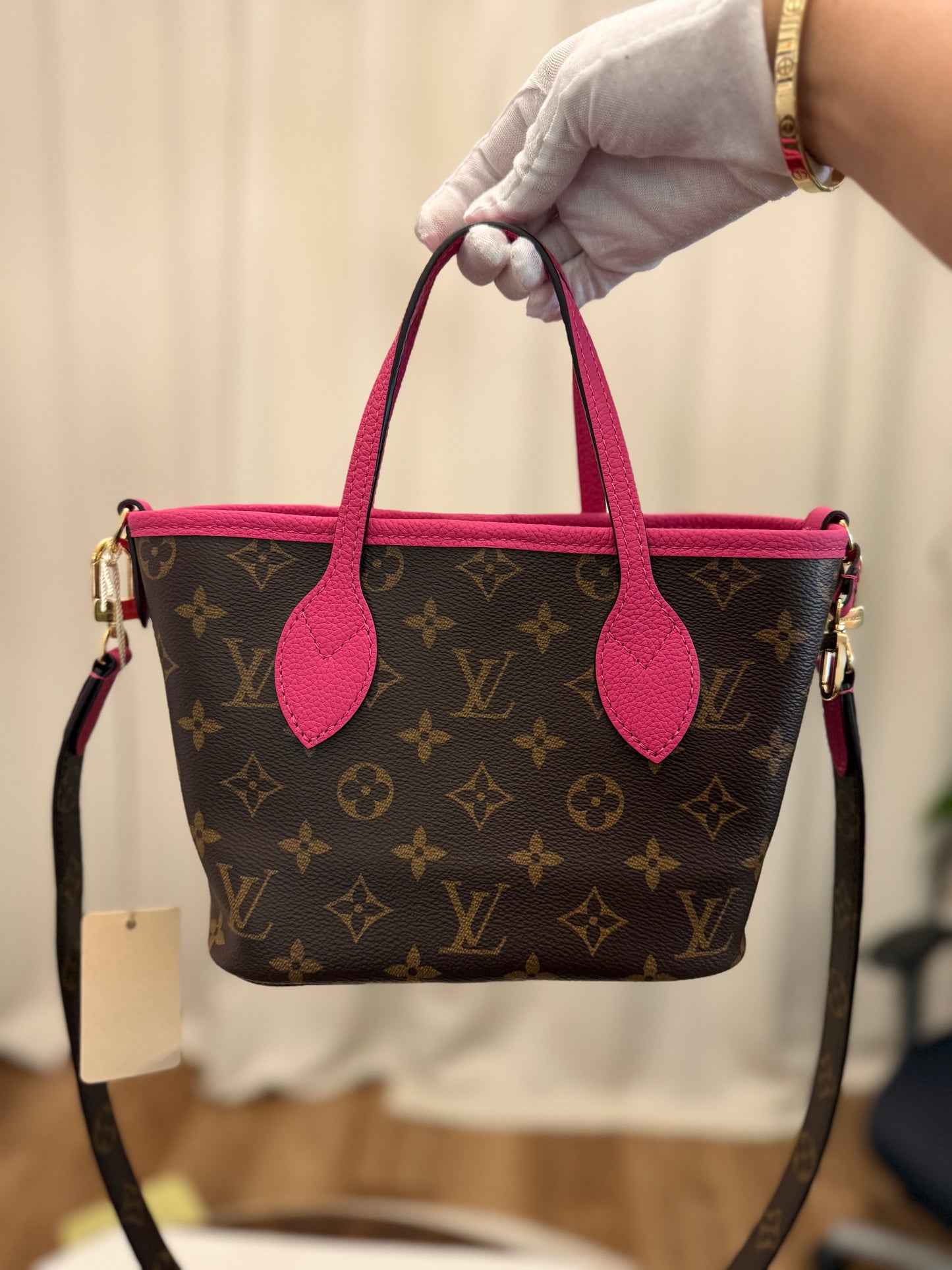 Louis Vuitton Neverfull BB Inside Out Bandouliere Rose Pondichery
