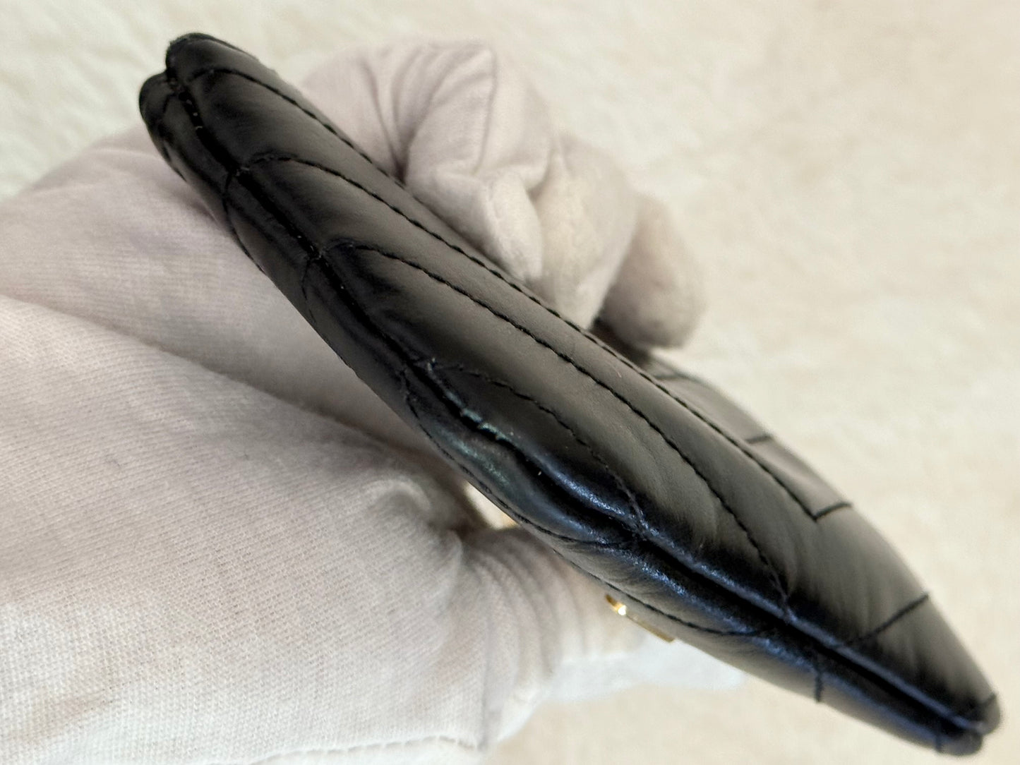 Saint Laurent YSL Cassandre Matelasse Black Padded Key Pouch