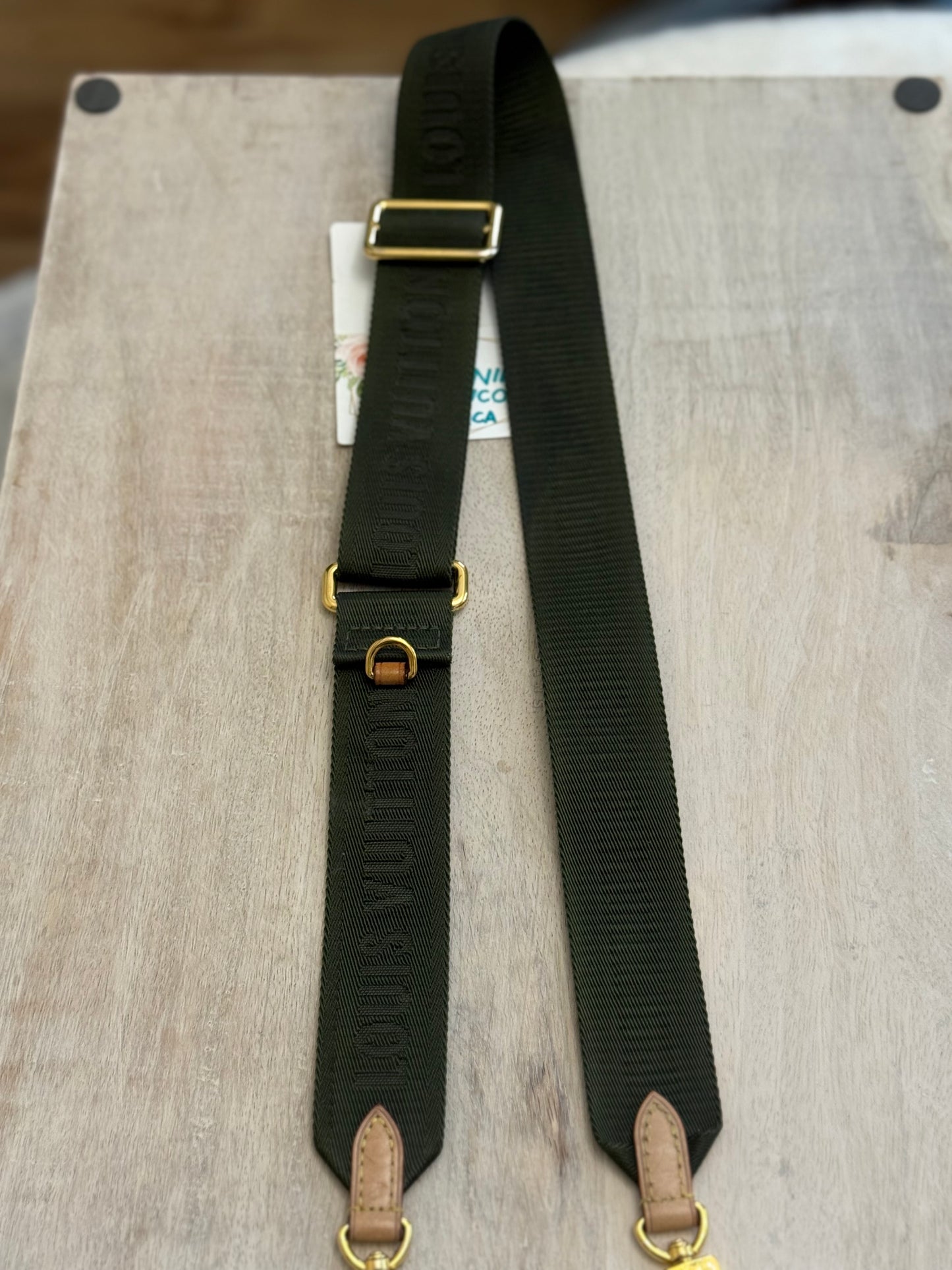 Louis Vuitton Jacquard Guitar Khaki Adjustable Strap