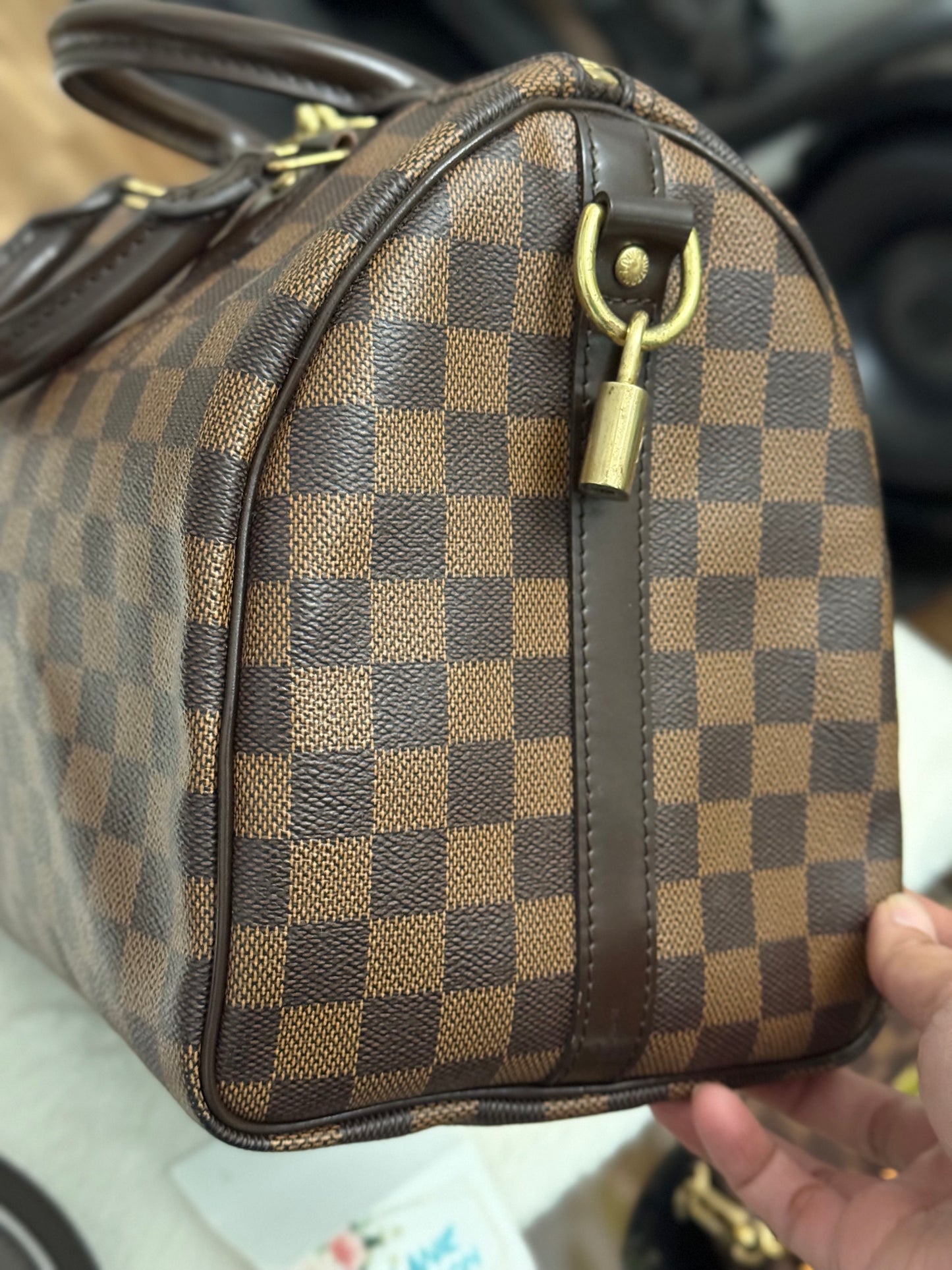 Louis Vuitton Speedy 30 Bandouliere Damier Ebene