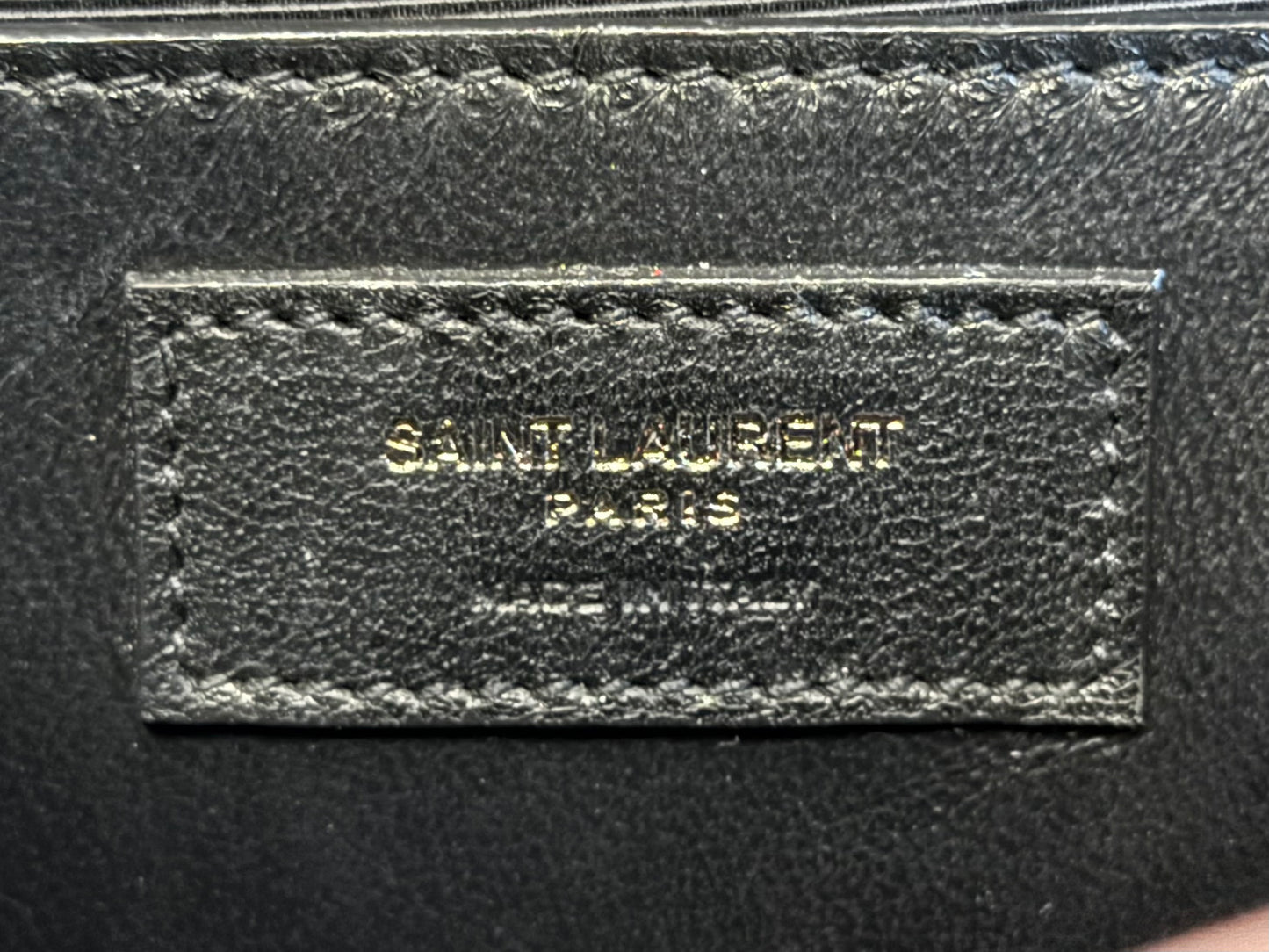 Yves Saint Laurent BLACK ENVELOPE MEDIUM IN QUILTED GRAIN DE POUDRE EMBOSSED LEATHER BLACK HW