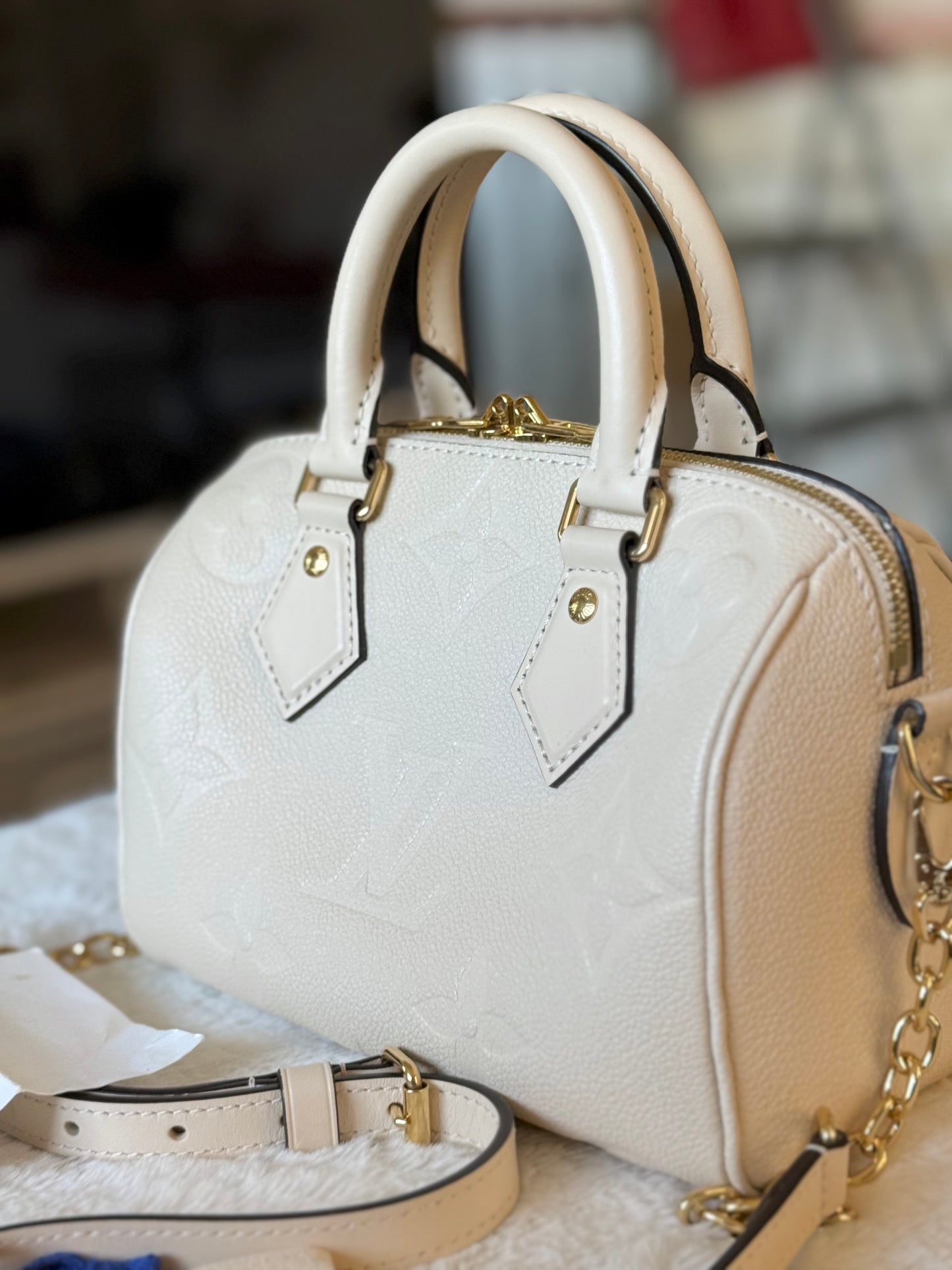 Speedy Bandouliere 20 Mono Giant Empreinte Creme