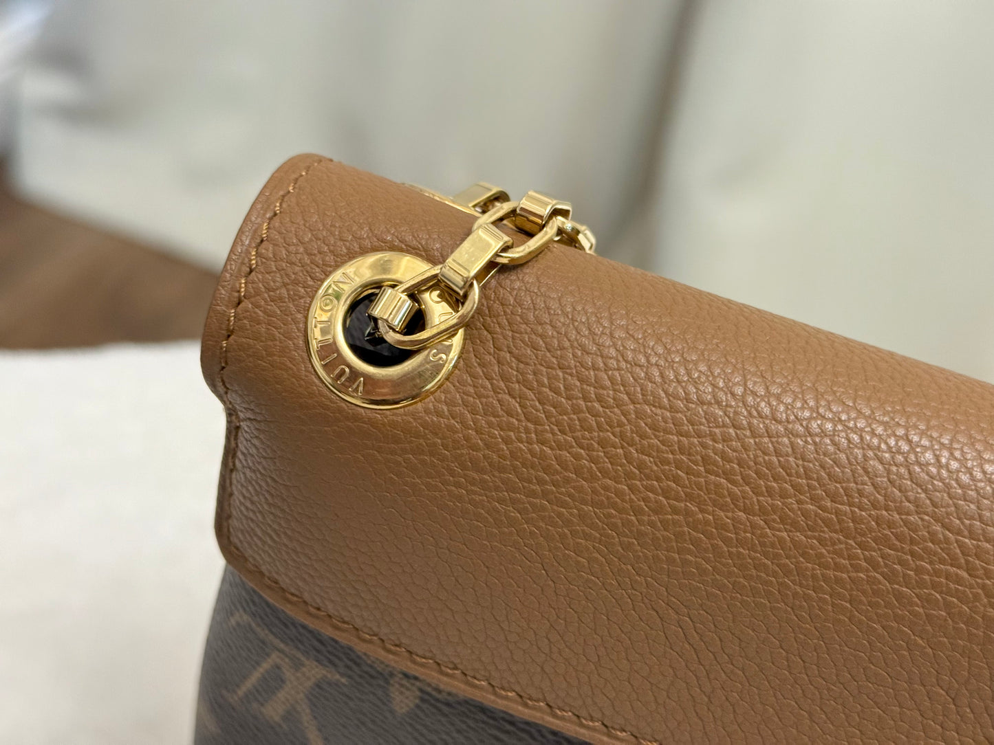 Louis Vuitton Pallas Chain Mono with Havane Leather