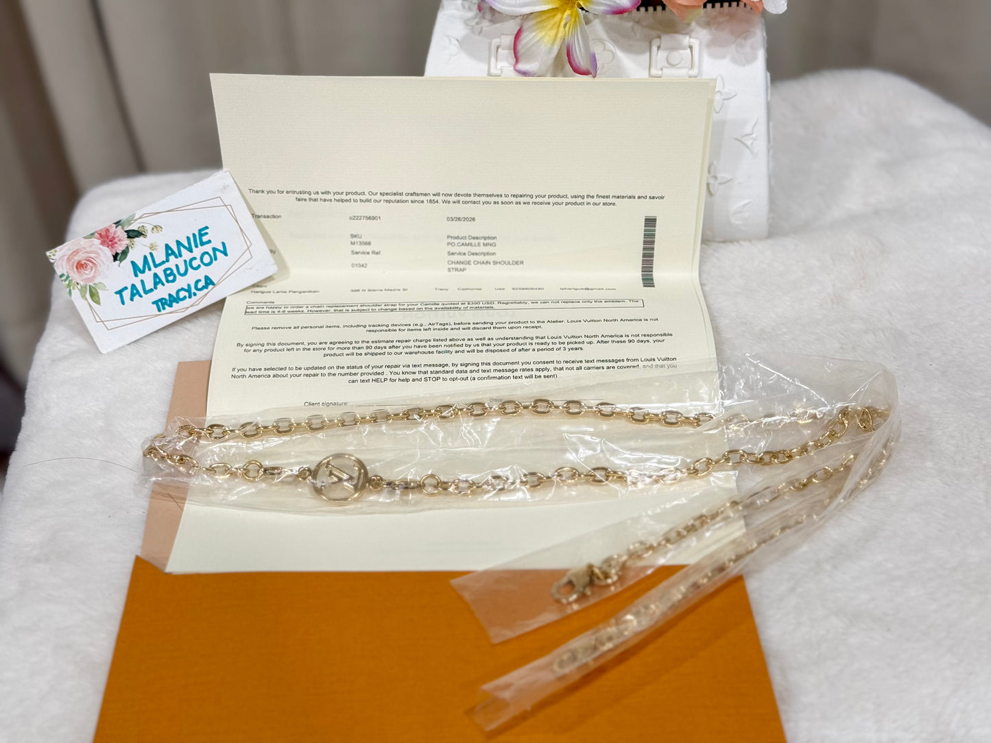 Louis Vuitton Metal Chain Strap from Pochette Camille