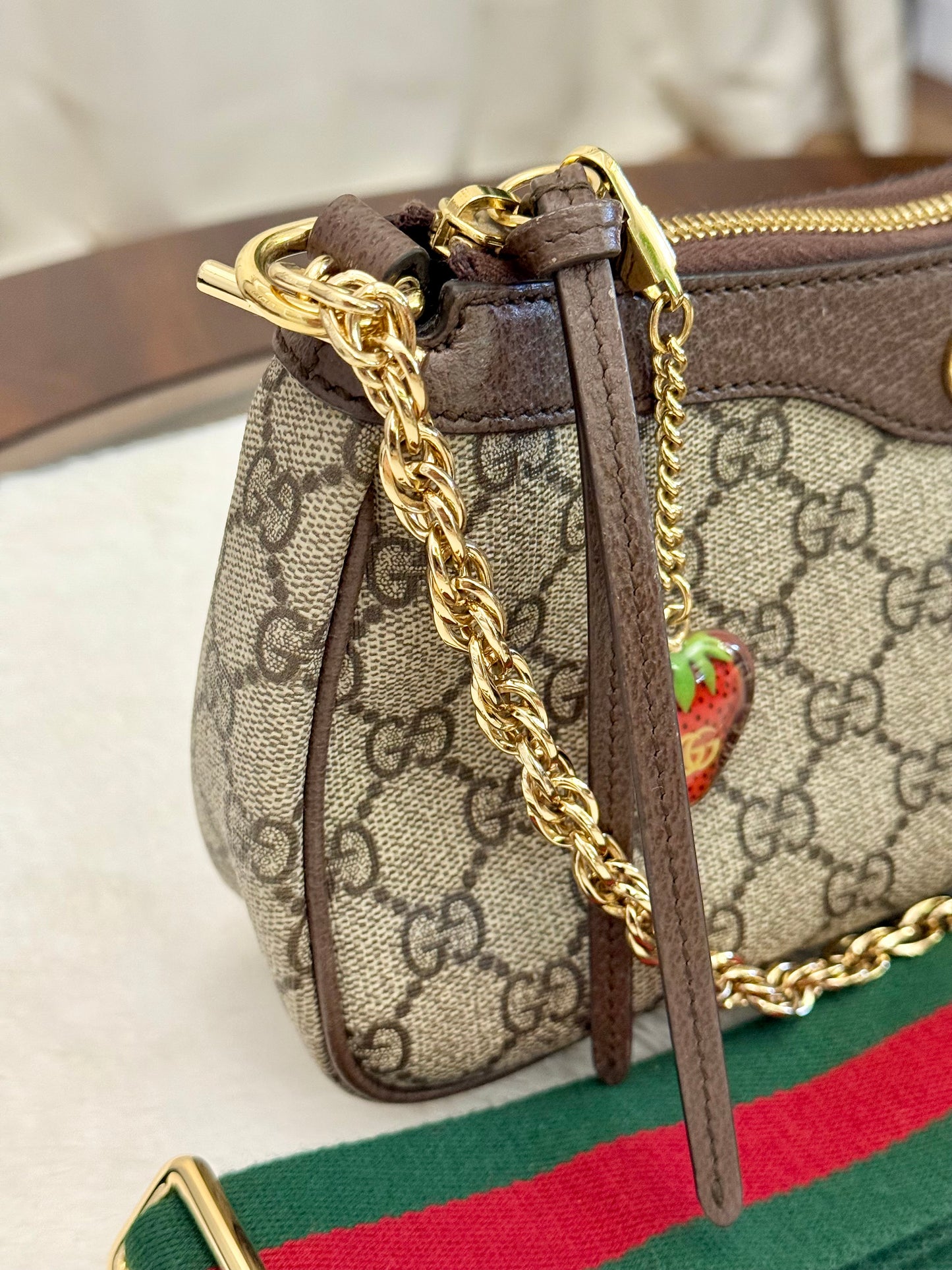 Gucci GG Supreme Ophidia Small Strawberry Bag Limited Edition