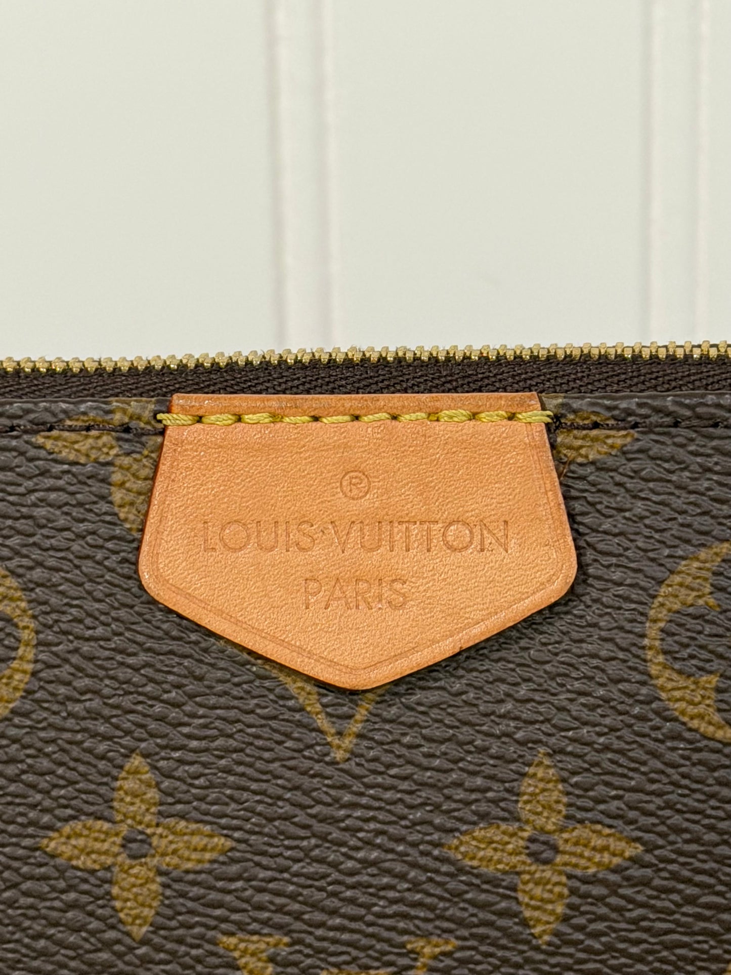 Louis Vuitton Multi Pochette Mono with Pink/Rose Adjustable Jacquard Strap